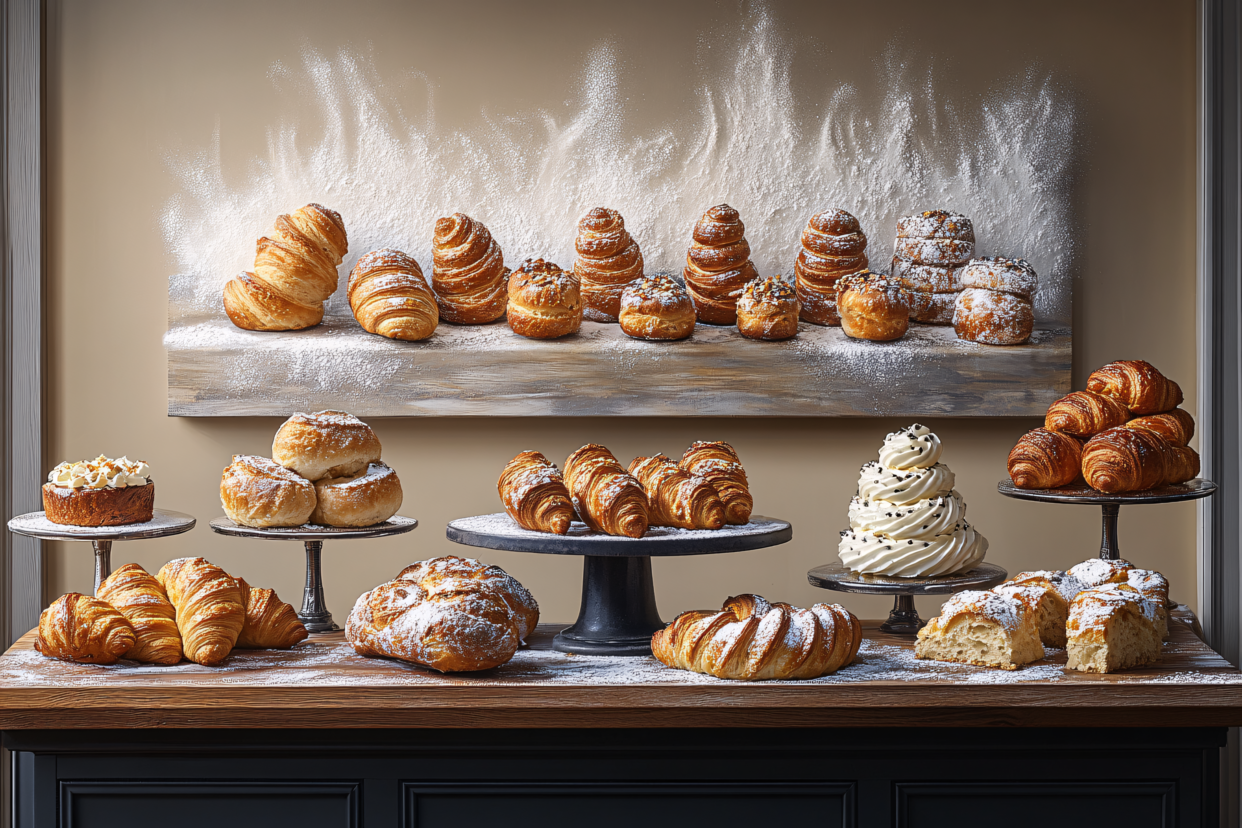 Delicious Pastries On Display