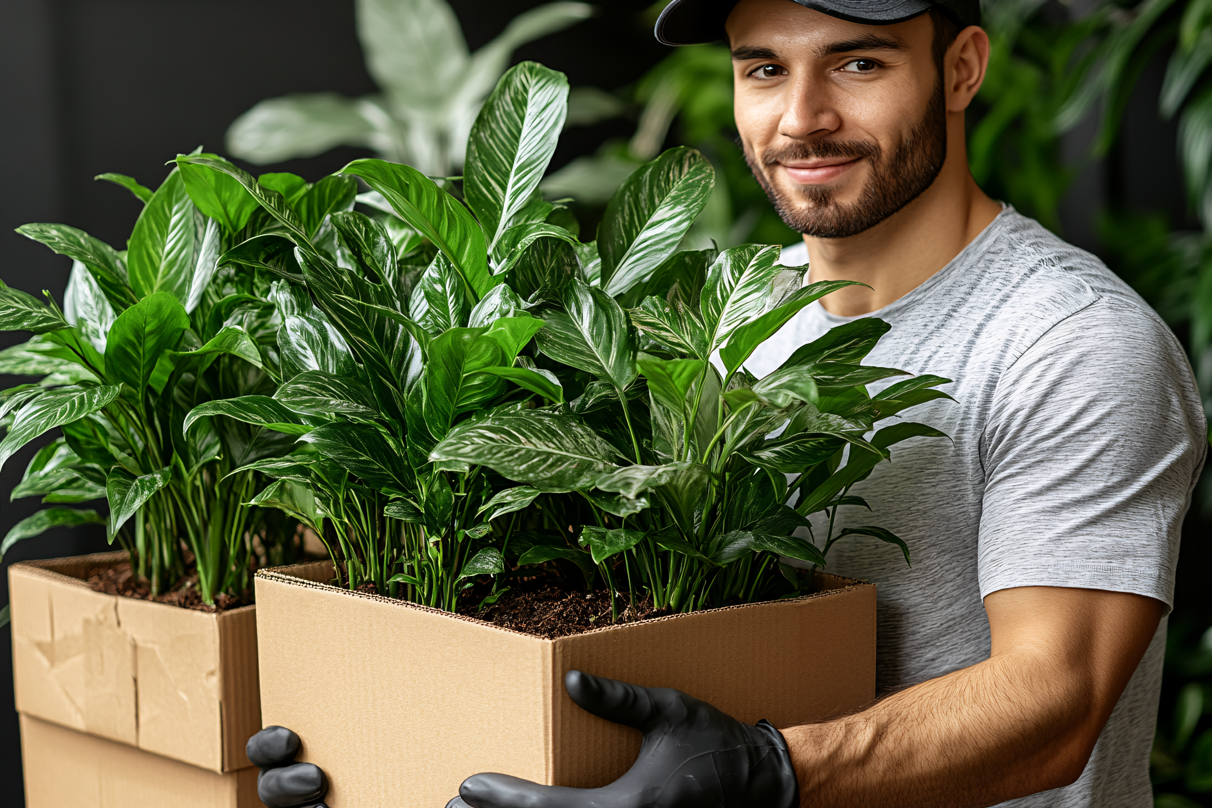 Delivery Man with Plants