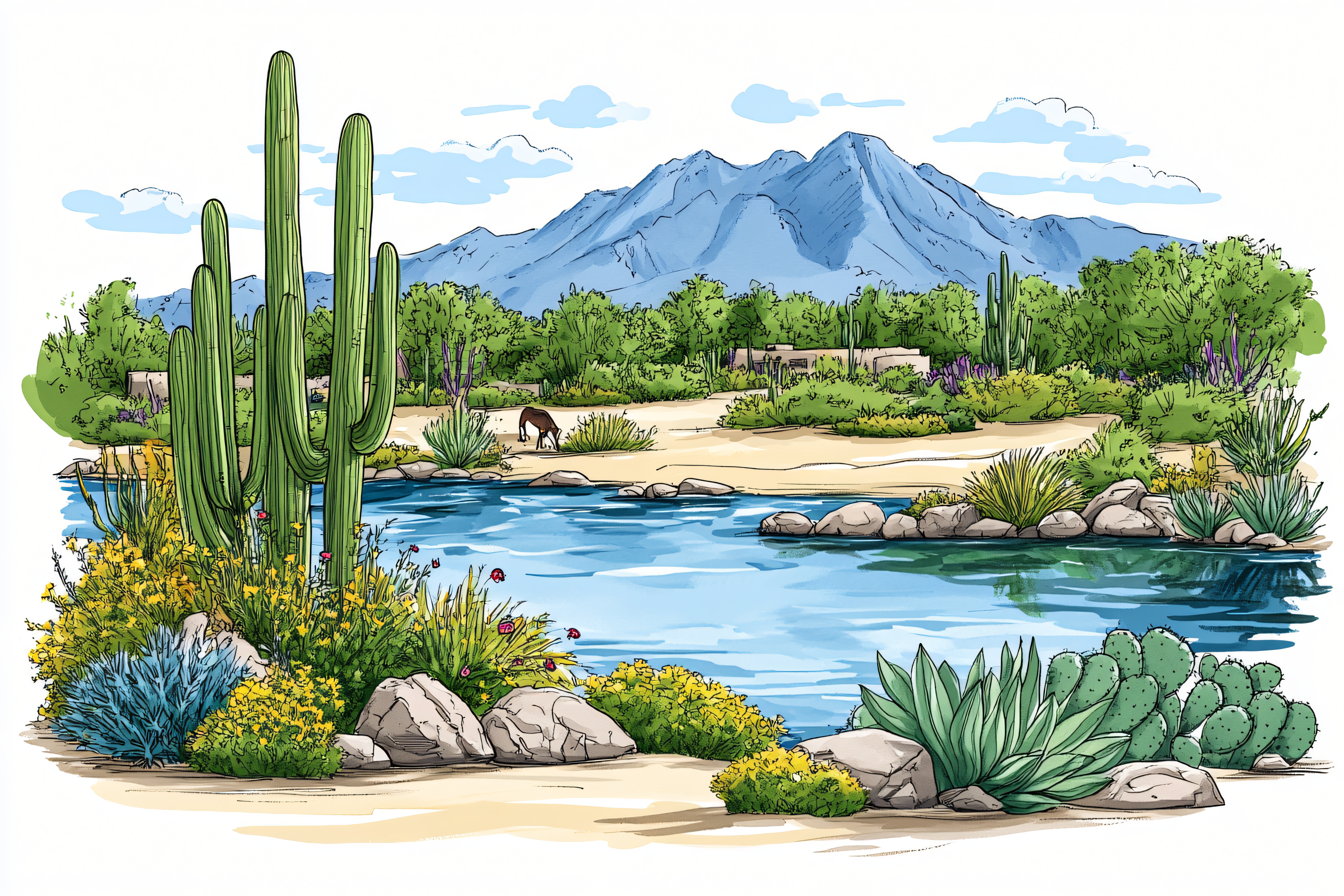 Desert Oasis Scene