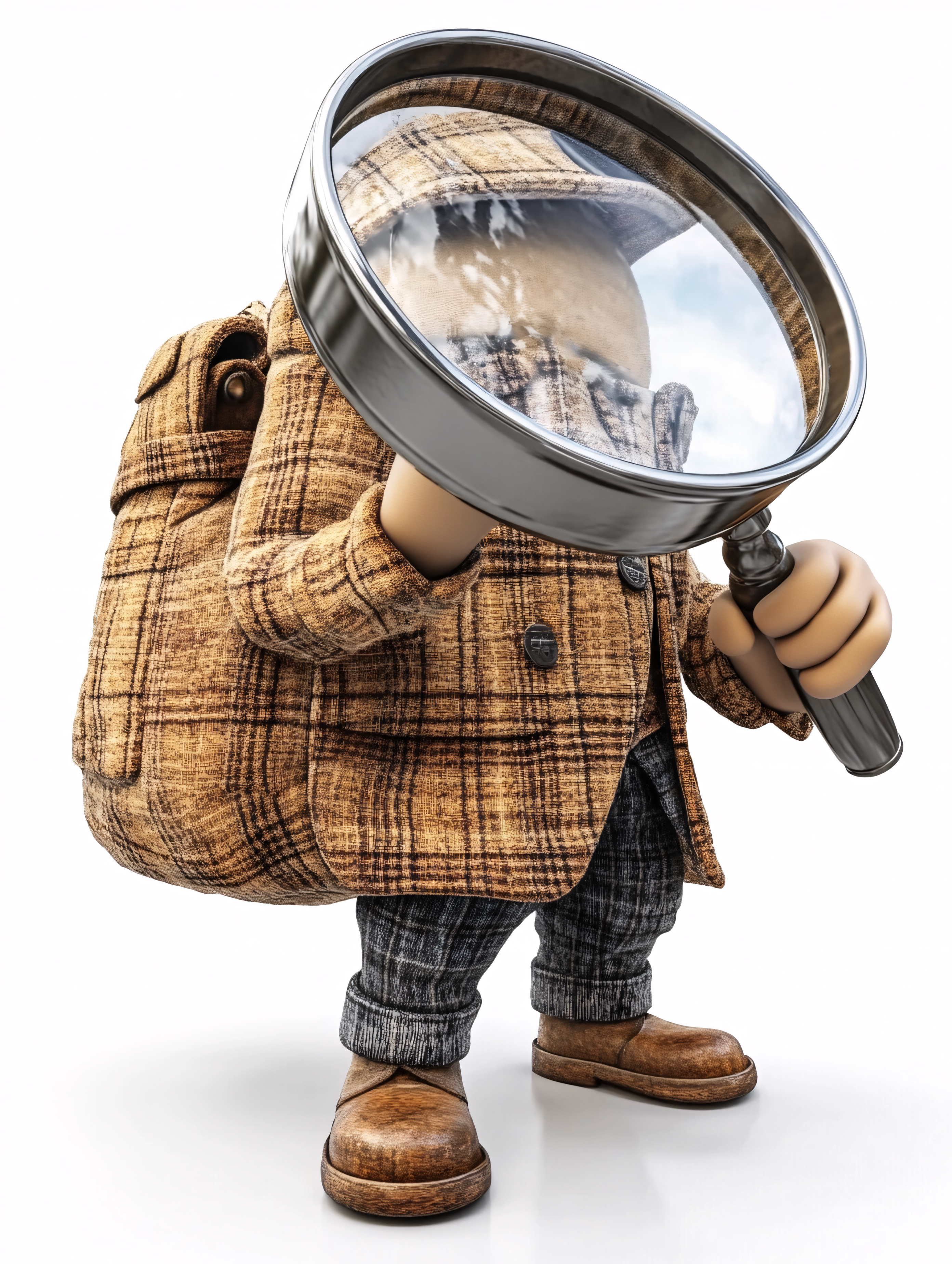 Detective With Magnifying Glass