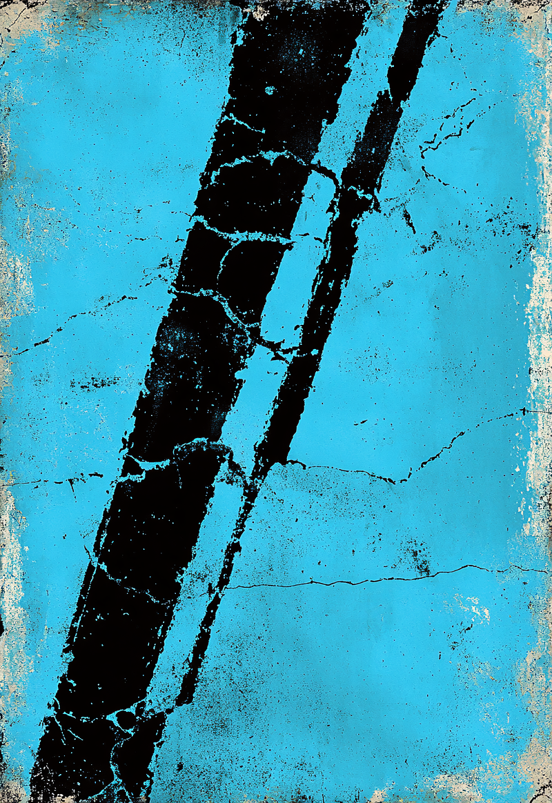 Diagonal Black Stripes On Blue Grunge Texture