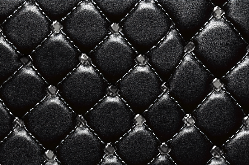 Diamond Stitched Black Leather