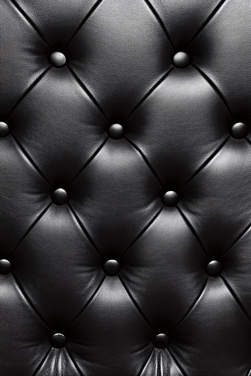 Diamond Tufted Black Leather