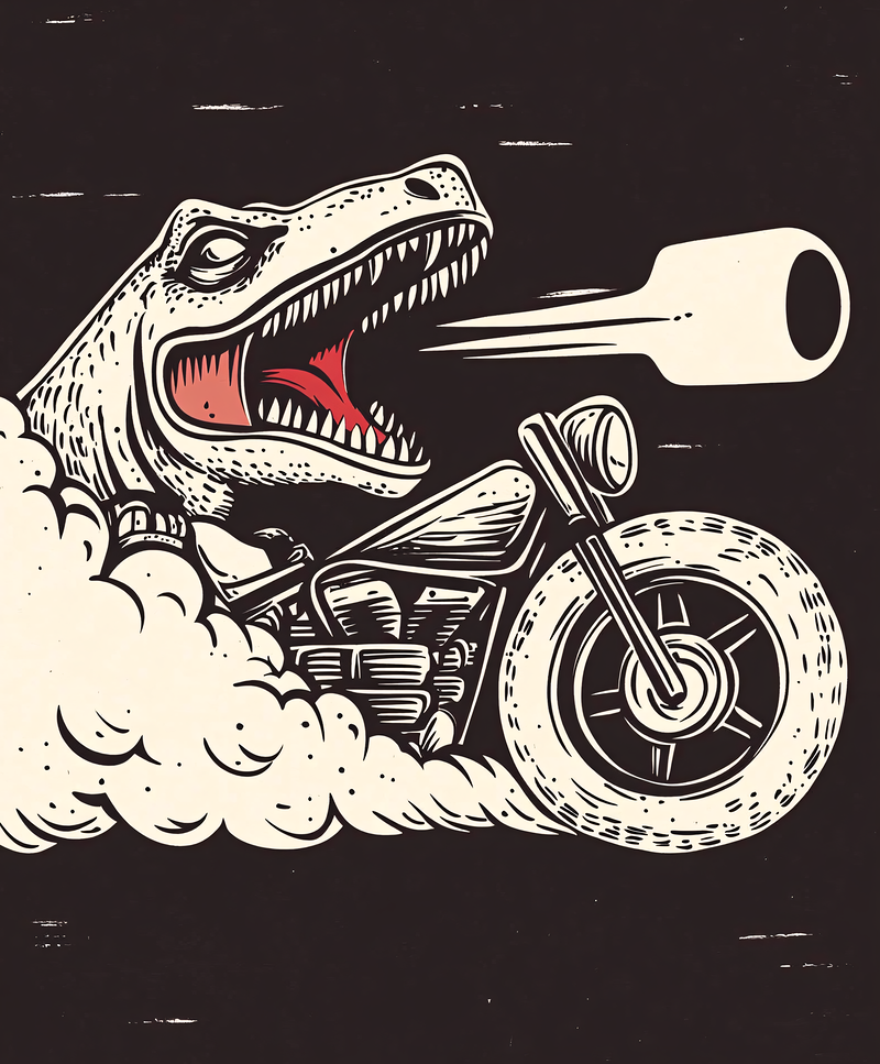Dinosaur Biker Roar