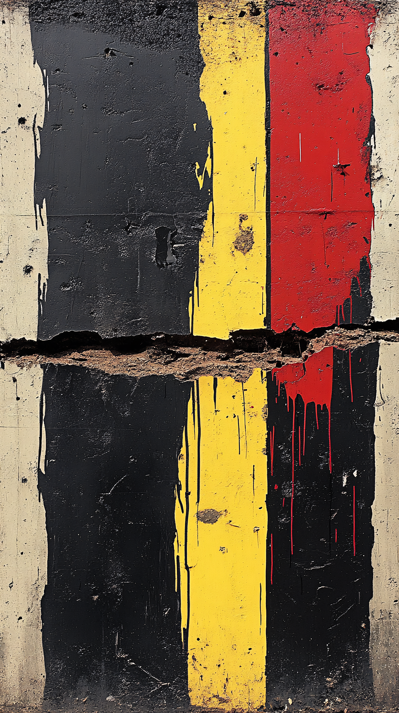 Distressed Color Stripes Wall