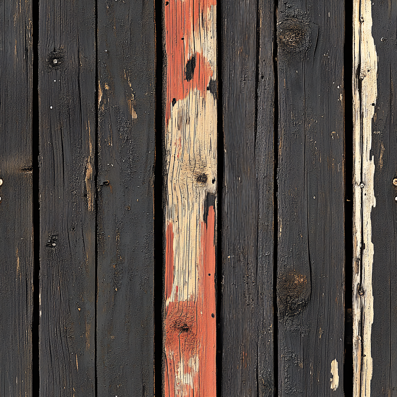 Distressed Wooden Planks With Peeling Paint