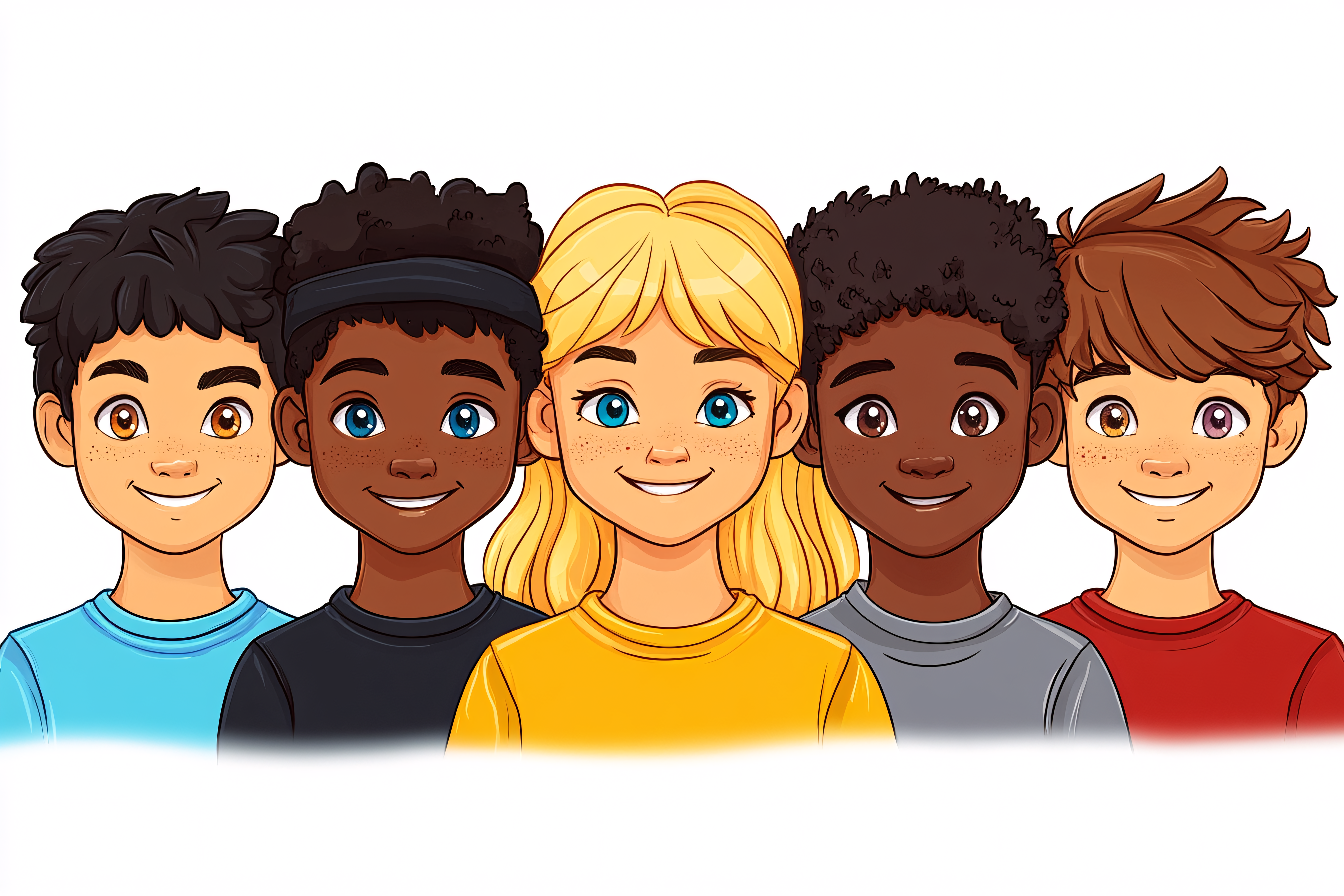 Diverse Cartoon Children