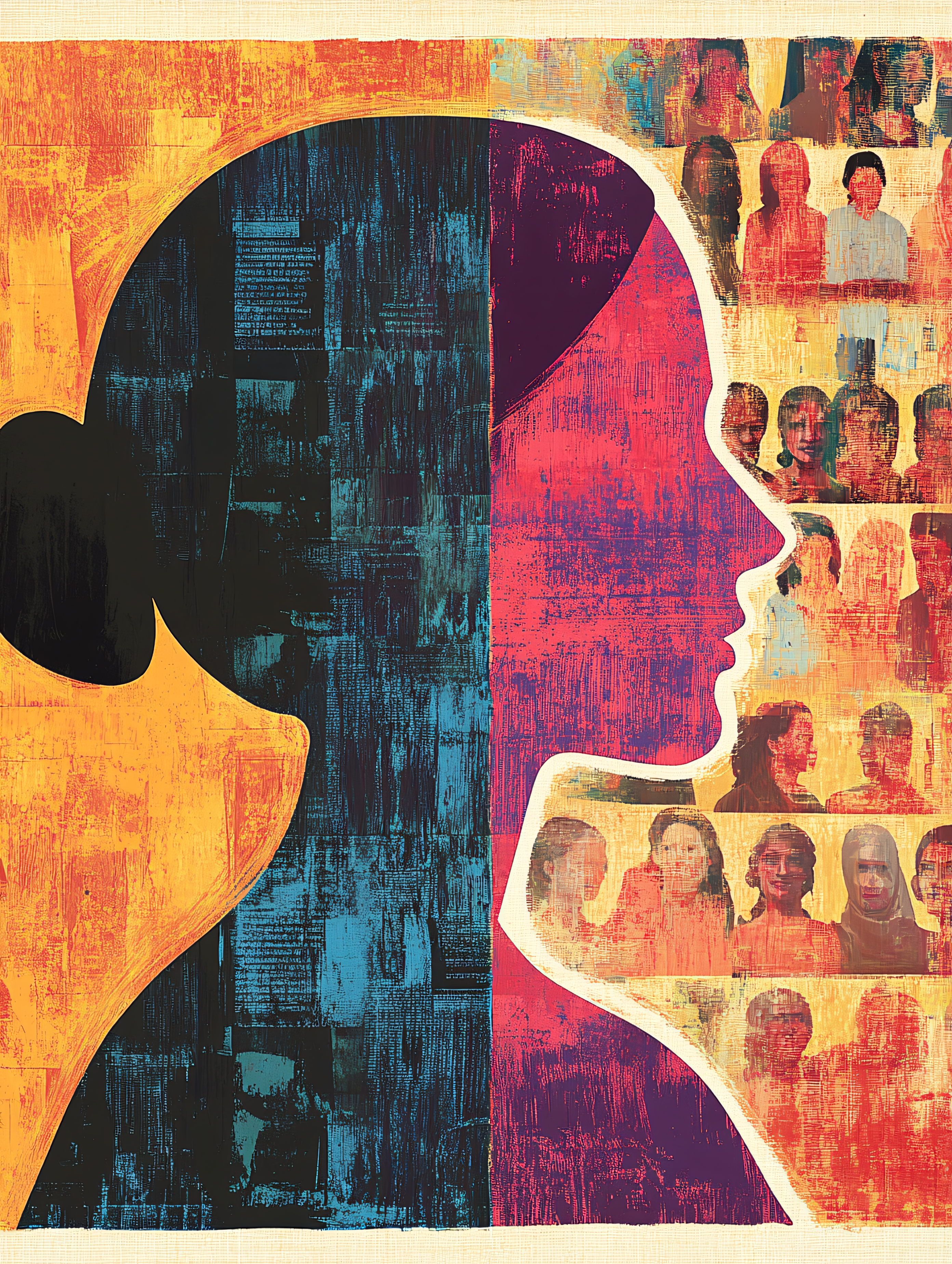 Diverse Faces in Head Silhouette
