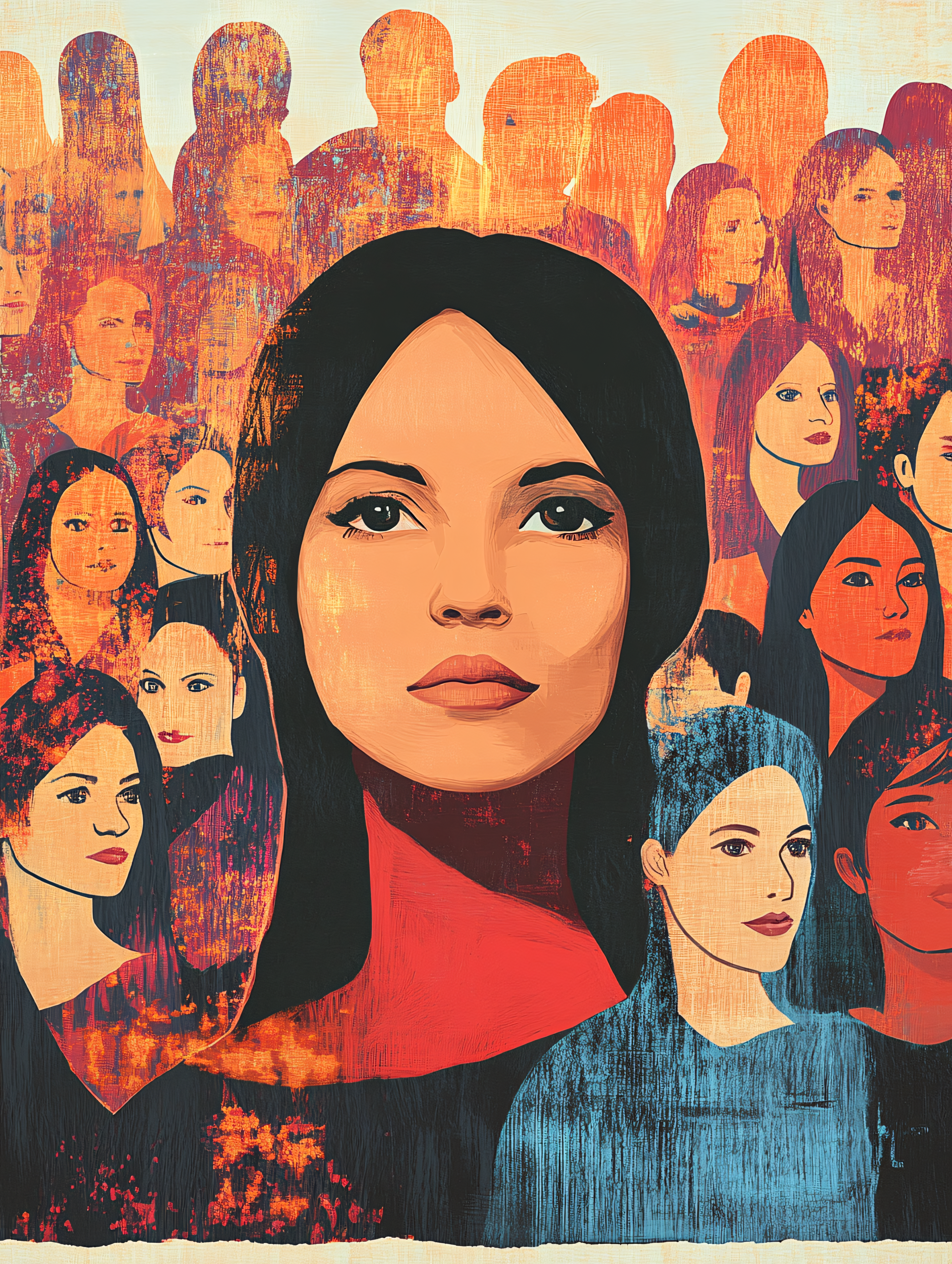 Diverse Women Crowd Portrait