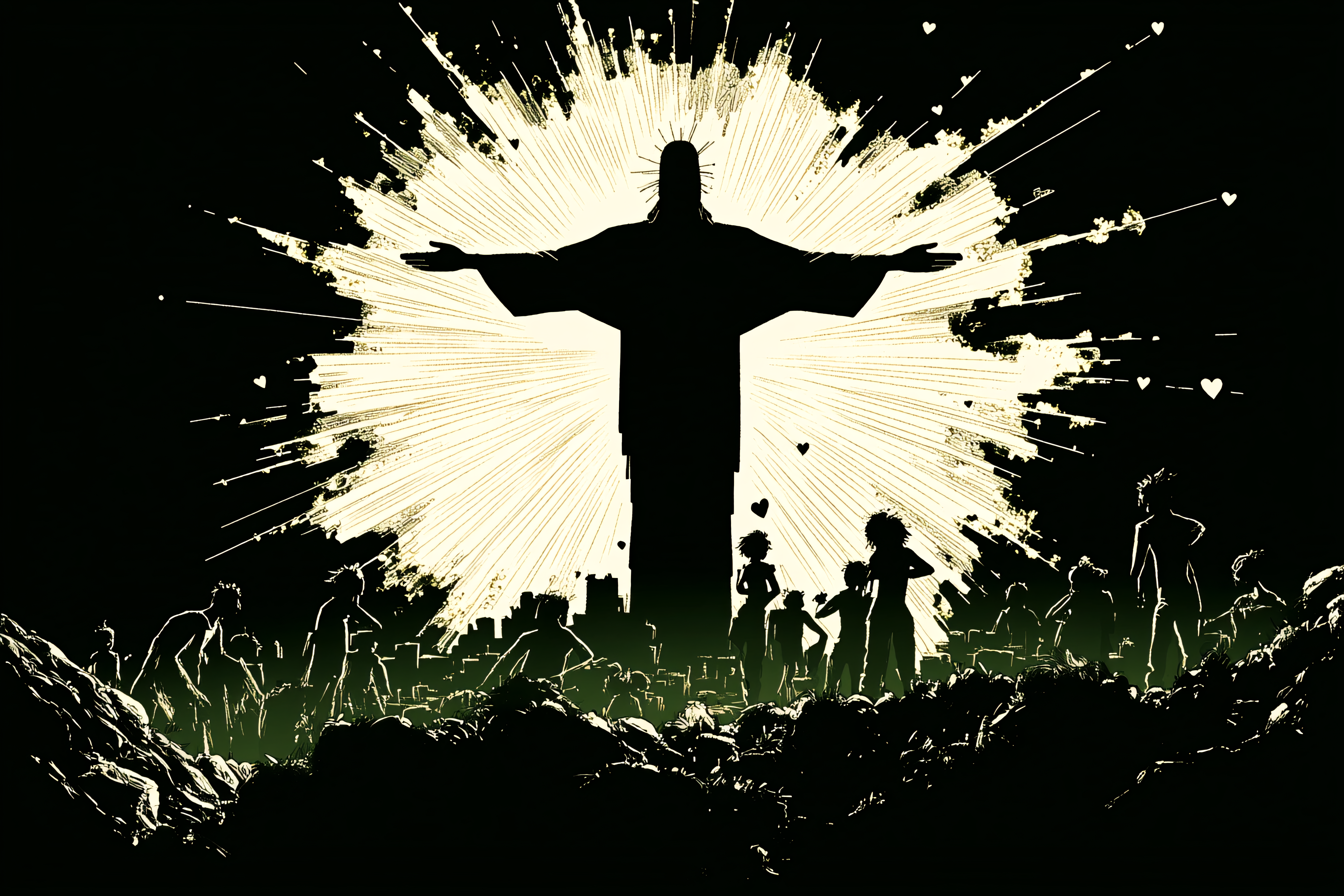 Divine Savior Above Crowd