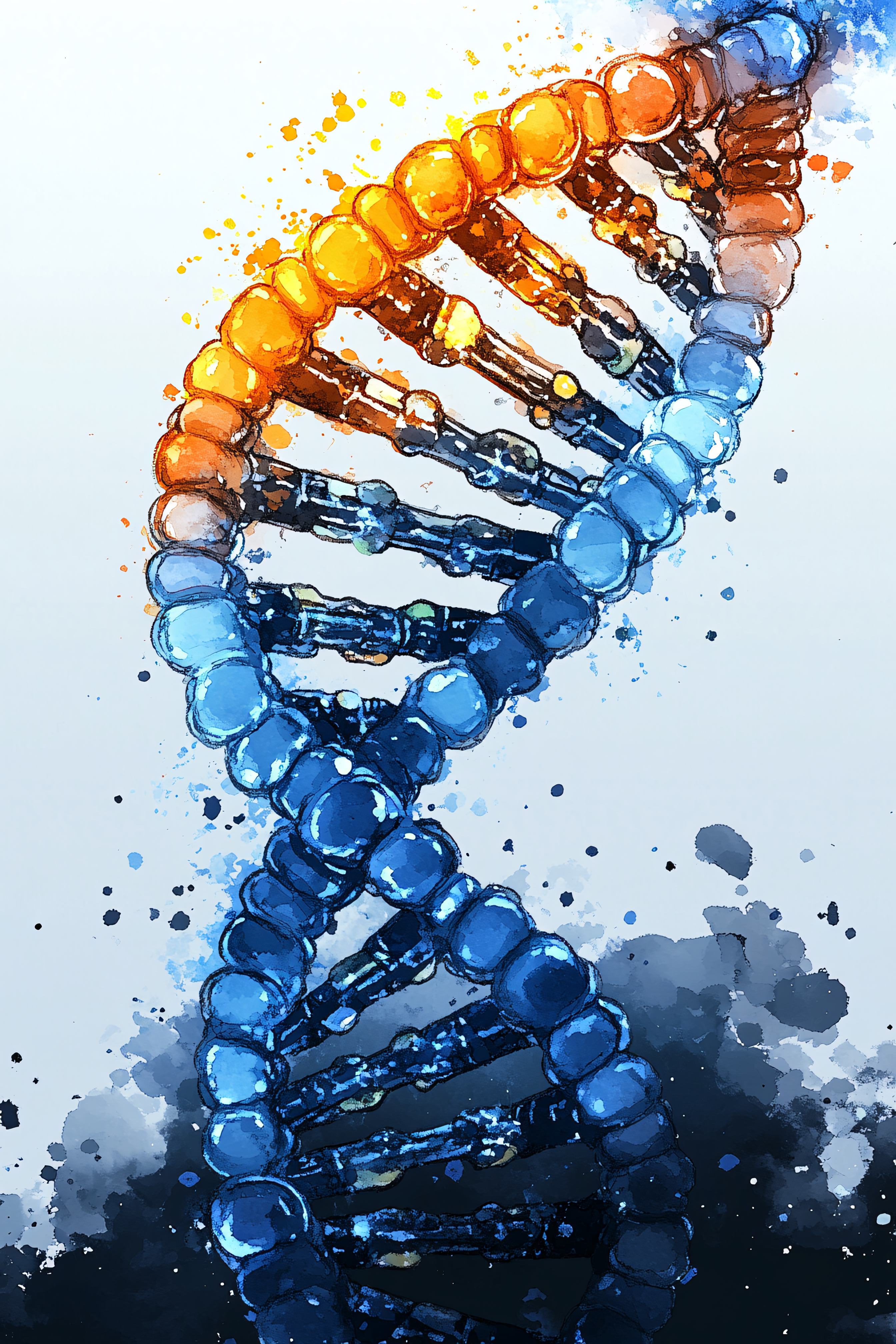 DNA Helix Watercolor