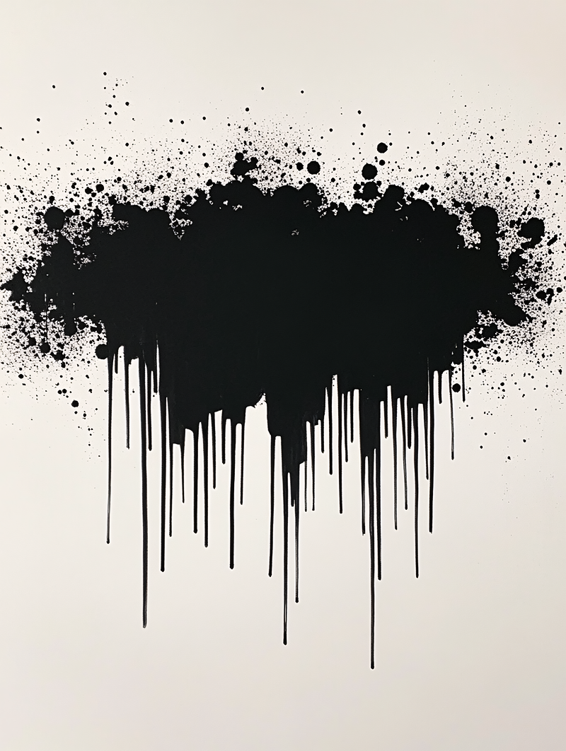 Dripping Black Abstract