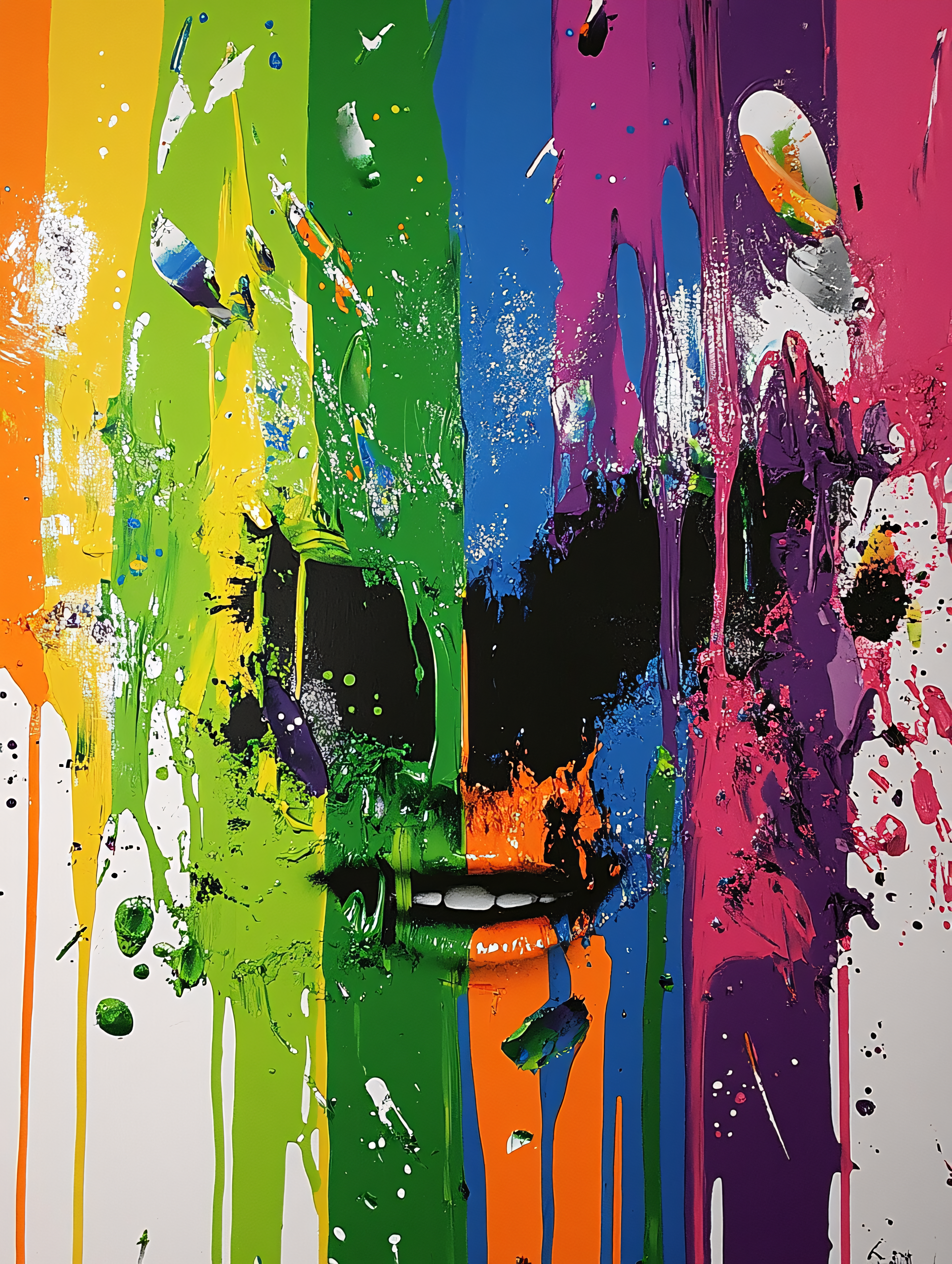 Dripping Rainbow Face