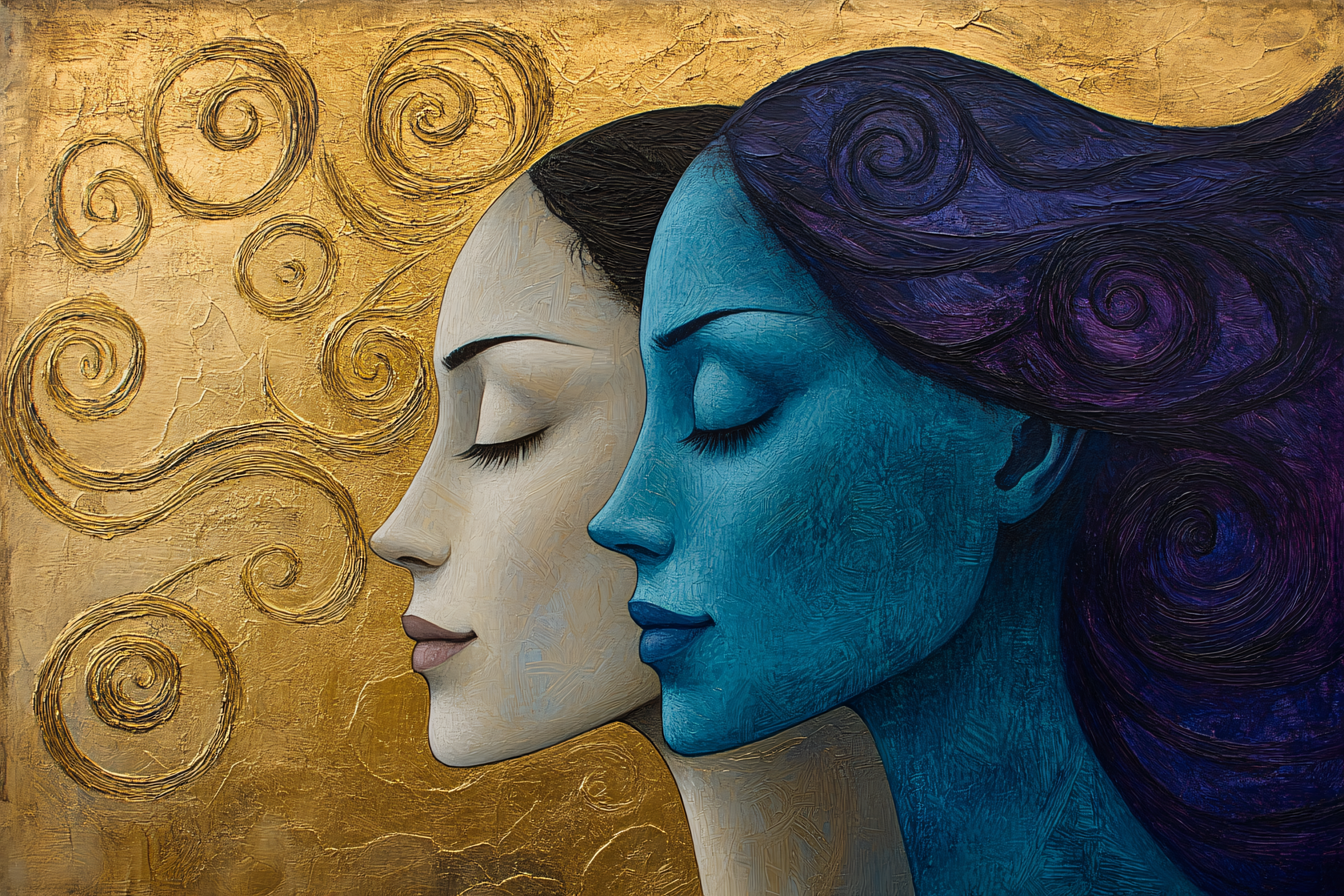 Dual Profile Serenity With Golden Accents