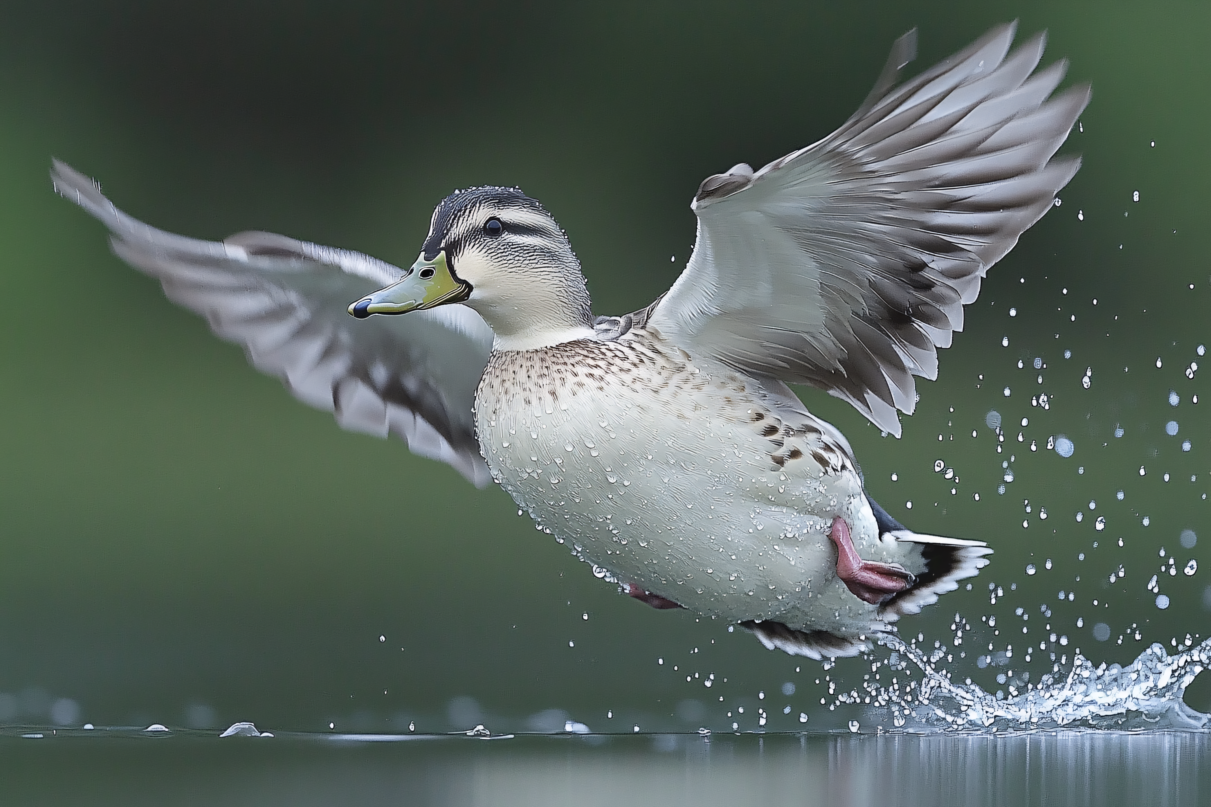 Duck Landing On Water