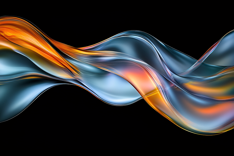 Dynamic Abstract Wave In Orange And Blue