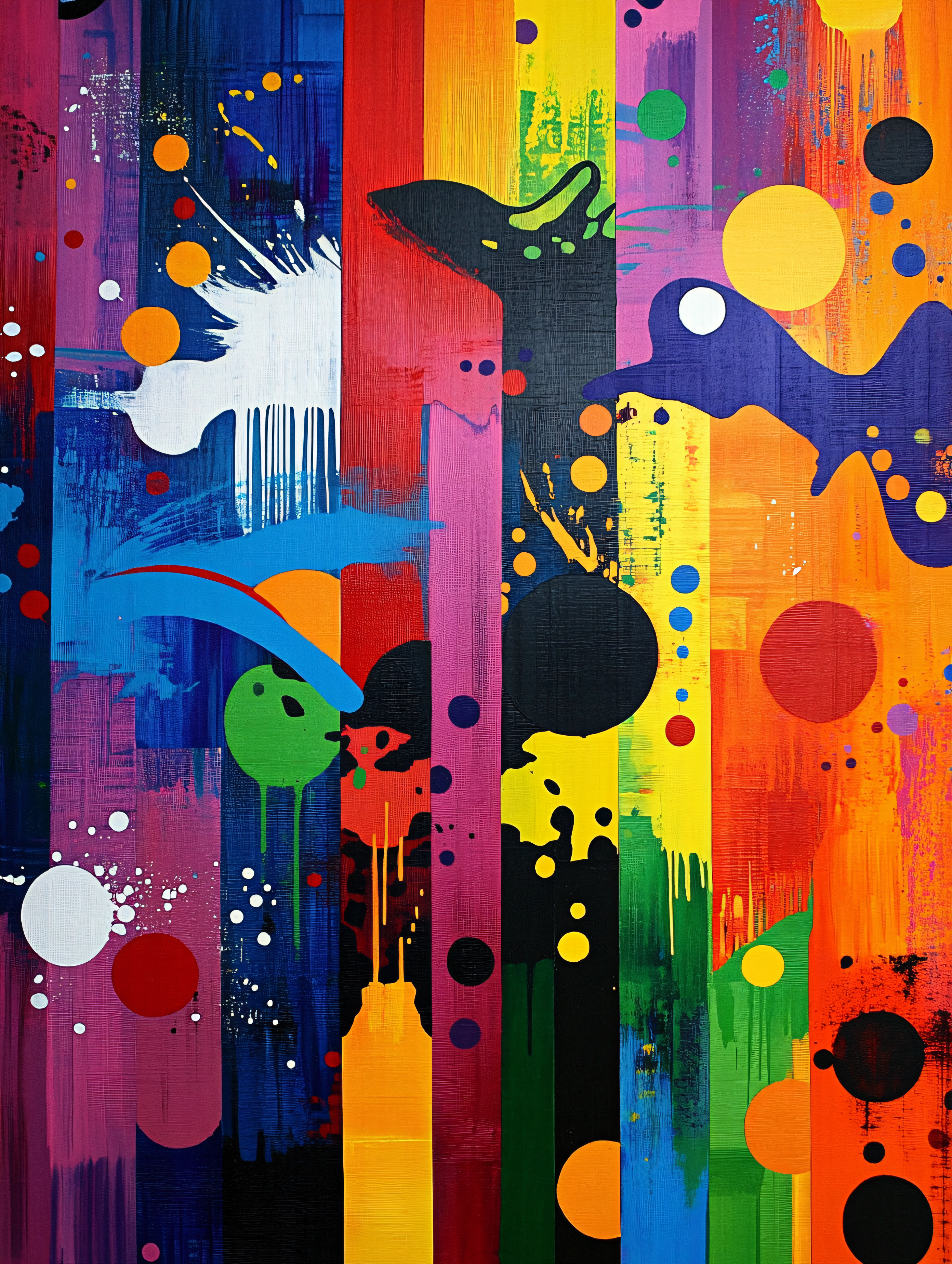 Dynamic Colorful Bands Abstract