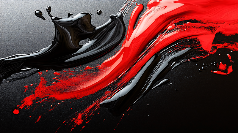 Dynamic Red And Black Paint Splash