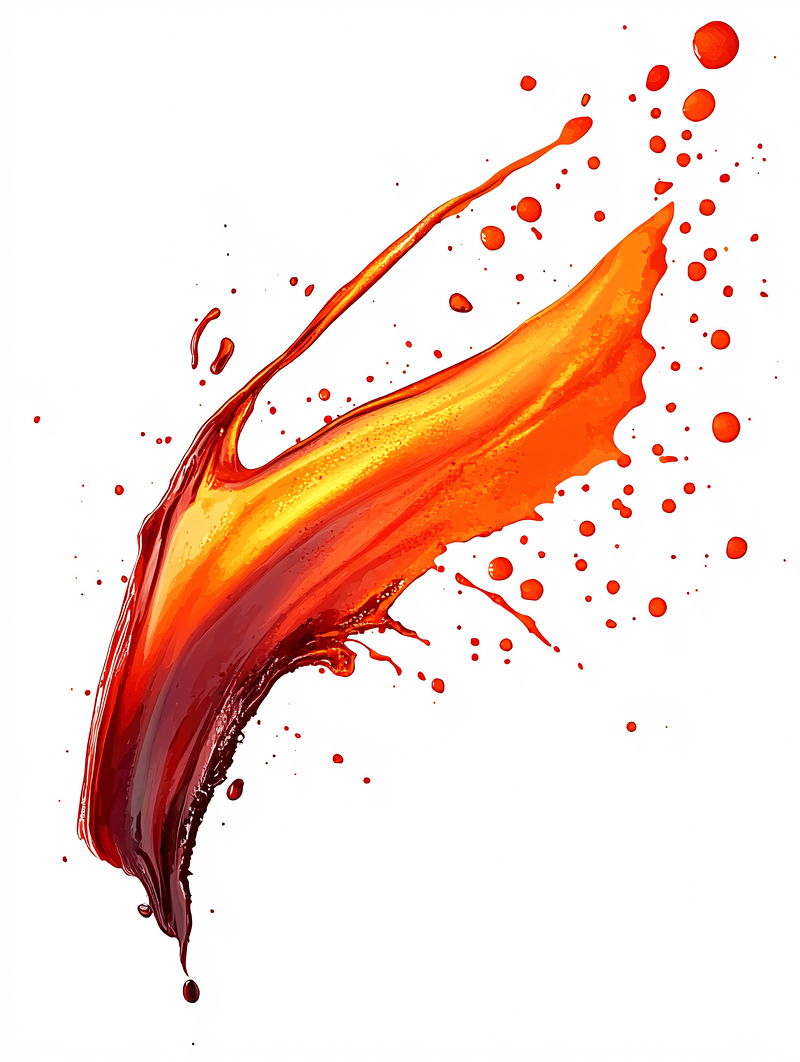 Dynamic Splash Of Red Liquid