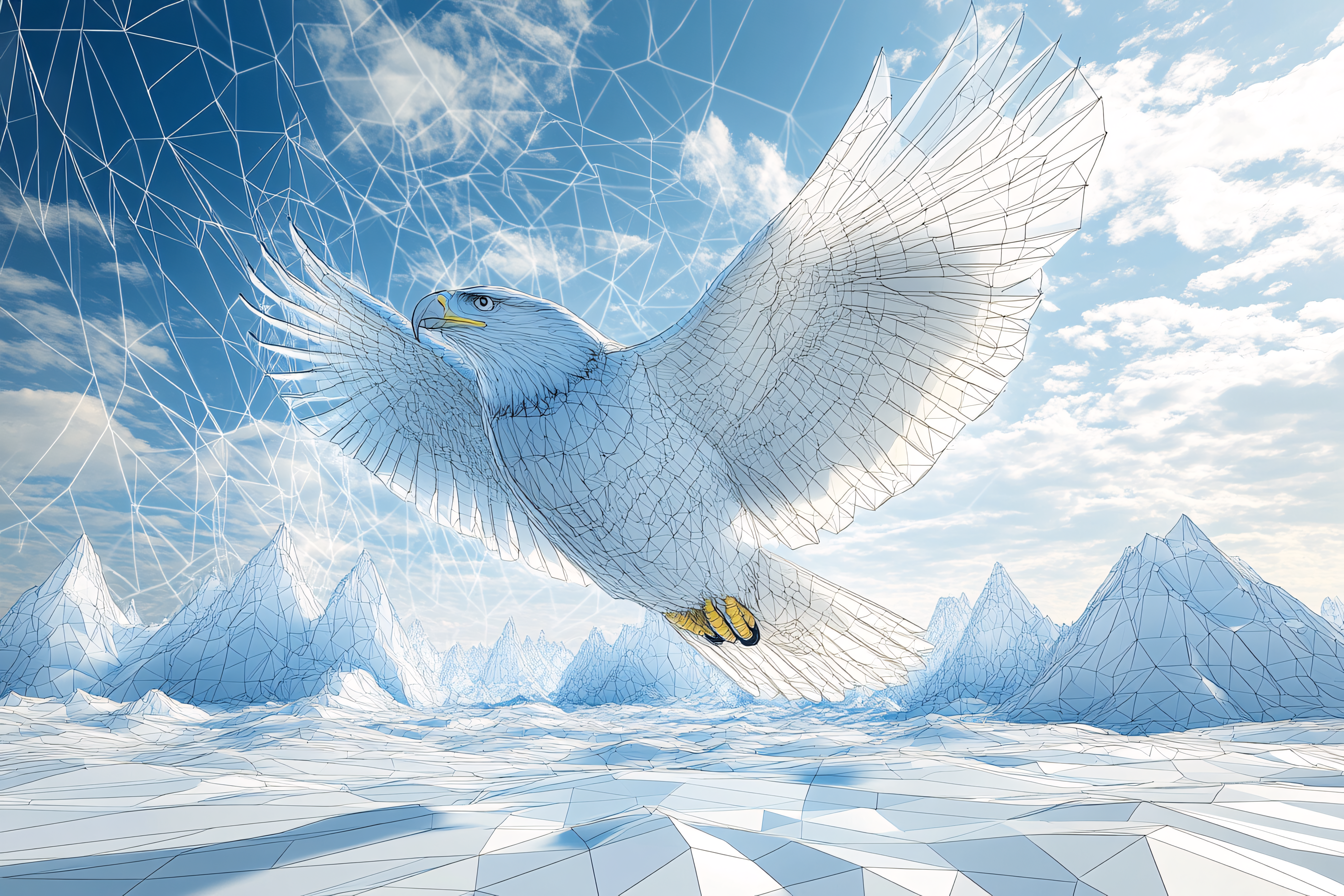 Eagle Wireframe Flight