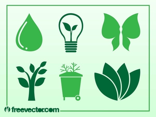 Ecology and Nature Icons Free Vector