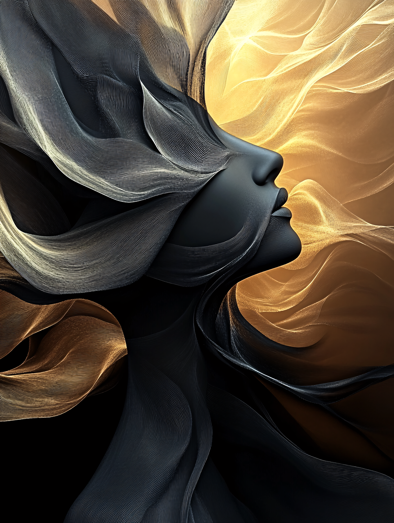 Elegant Abstract Woman Profile