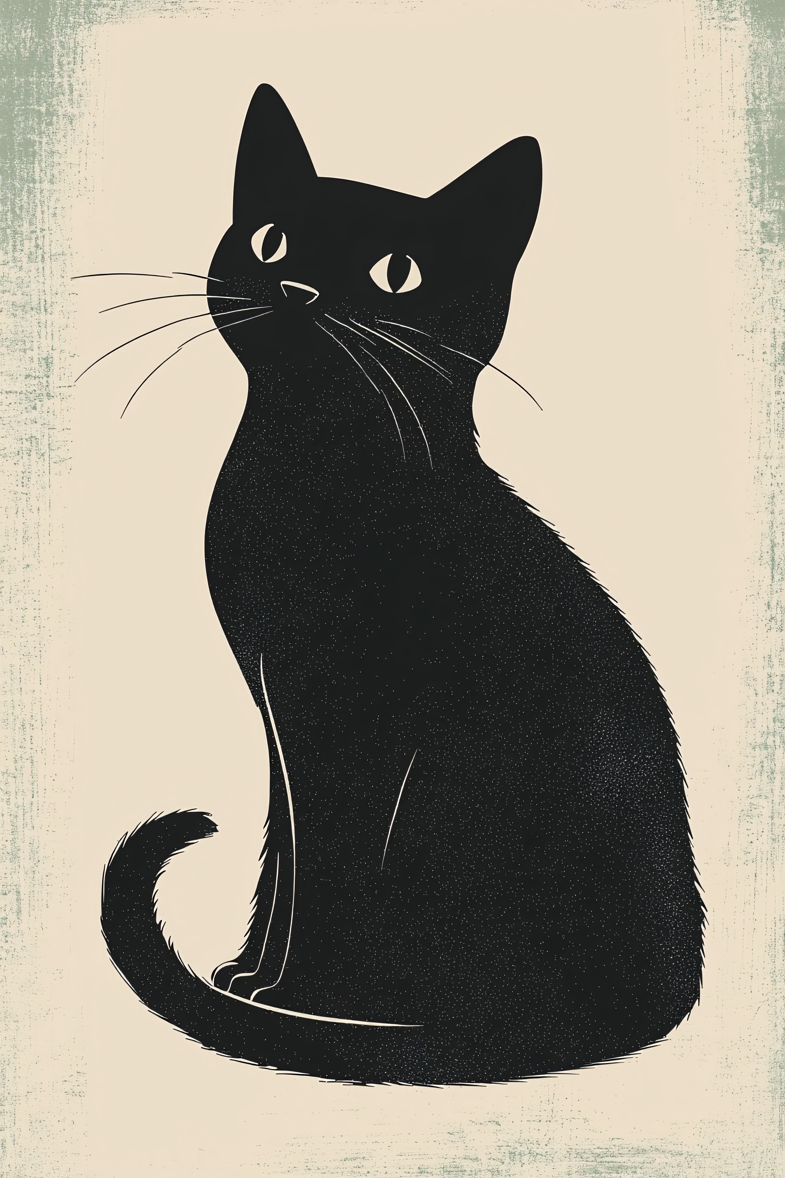 Elegant Black Cat Illustration