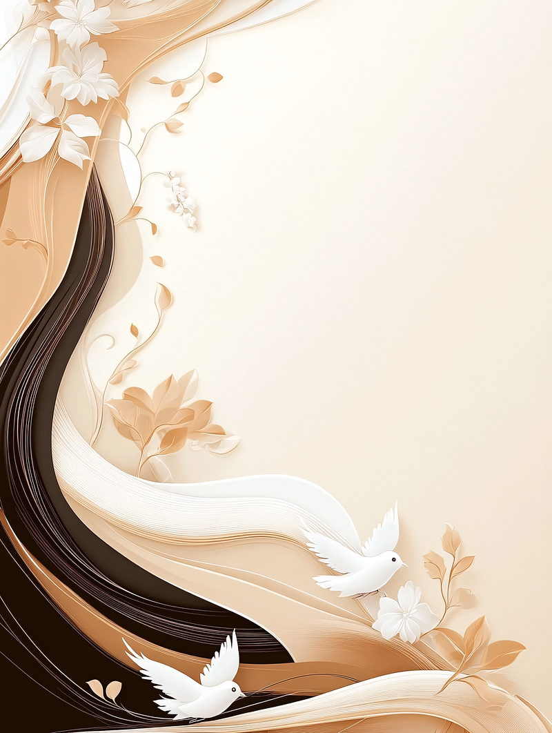 Elegant Floral Dove Illustration