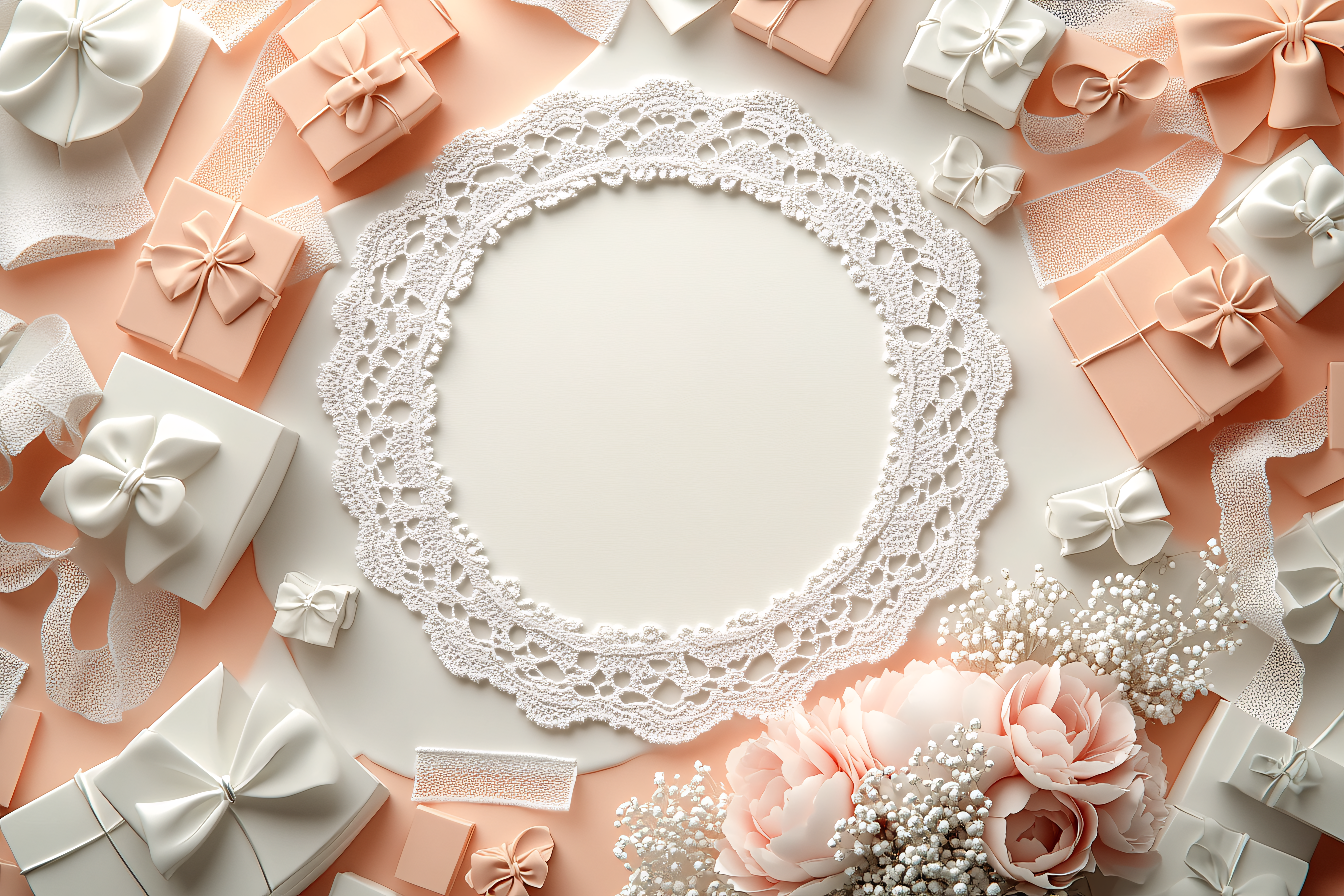 Elegant Gift Boxes and Floral Arrangement