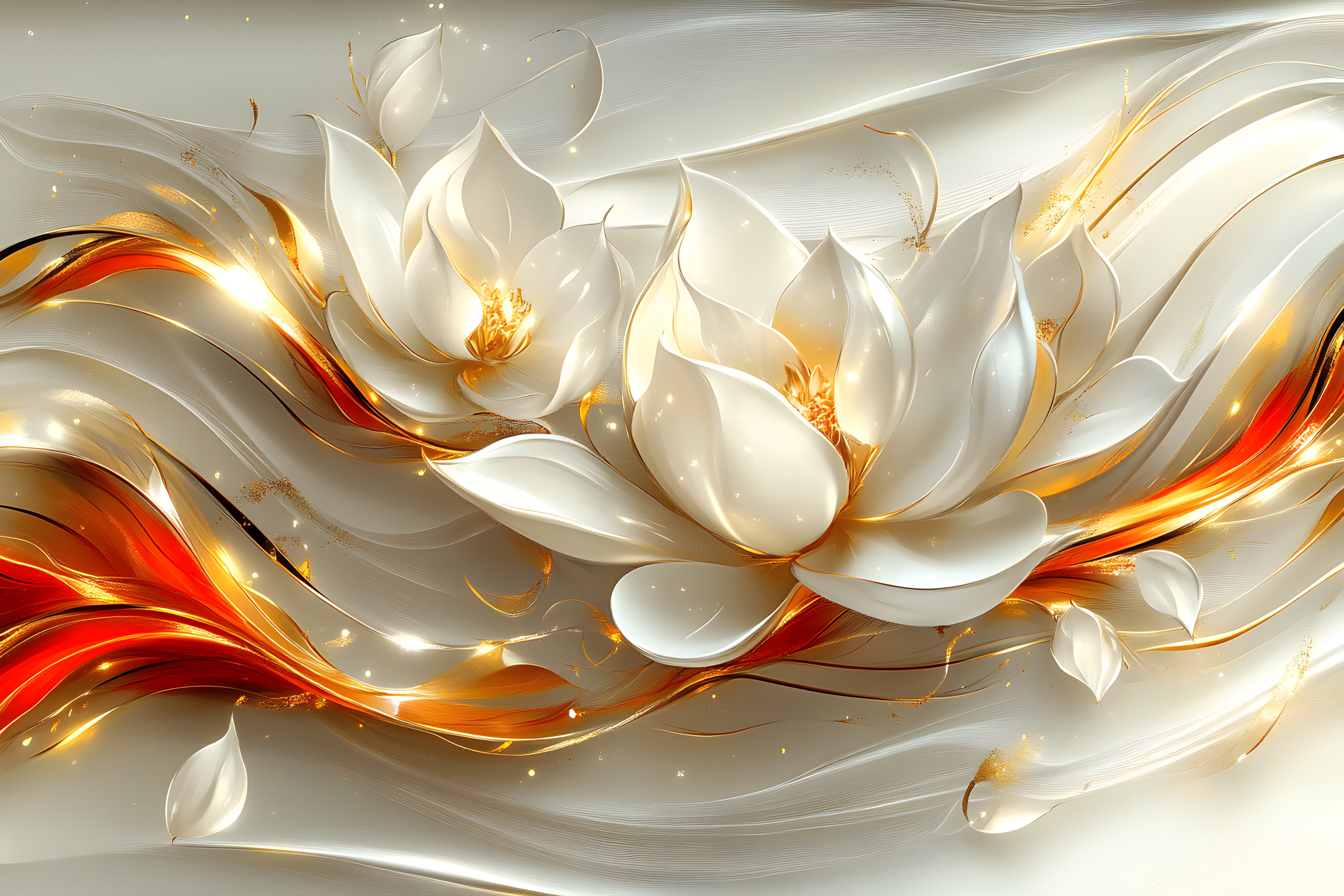 Elegant White Lotus Flowers