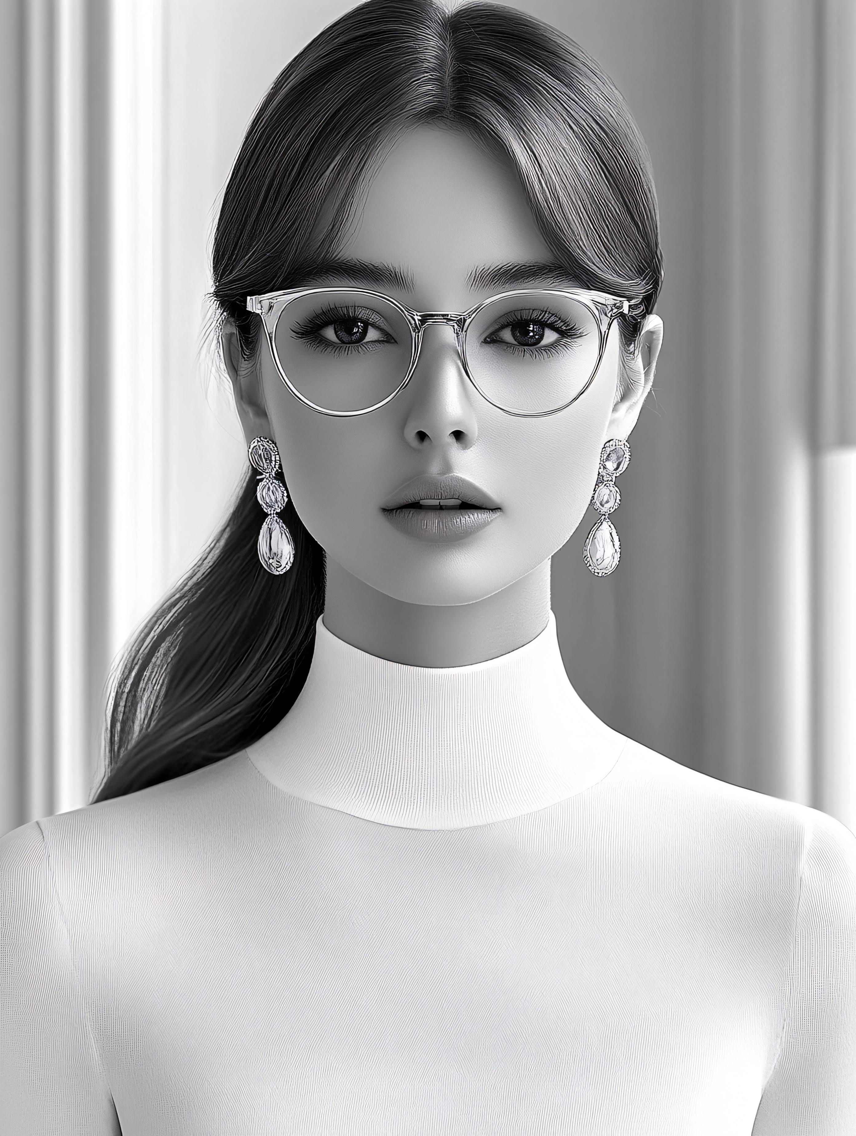 Elegant Woman In Glasses