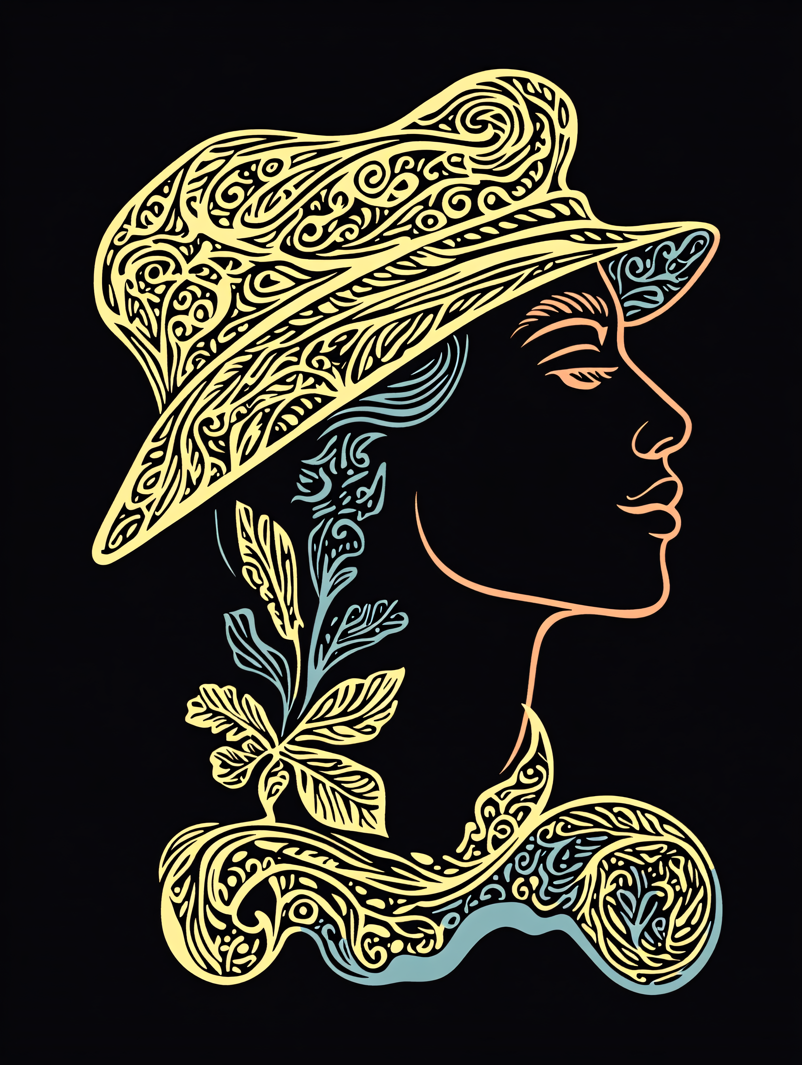 Elegant Woman In Hat Vector