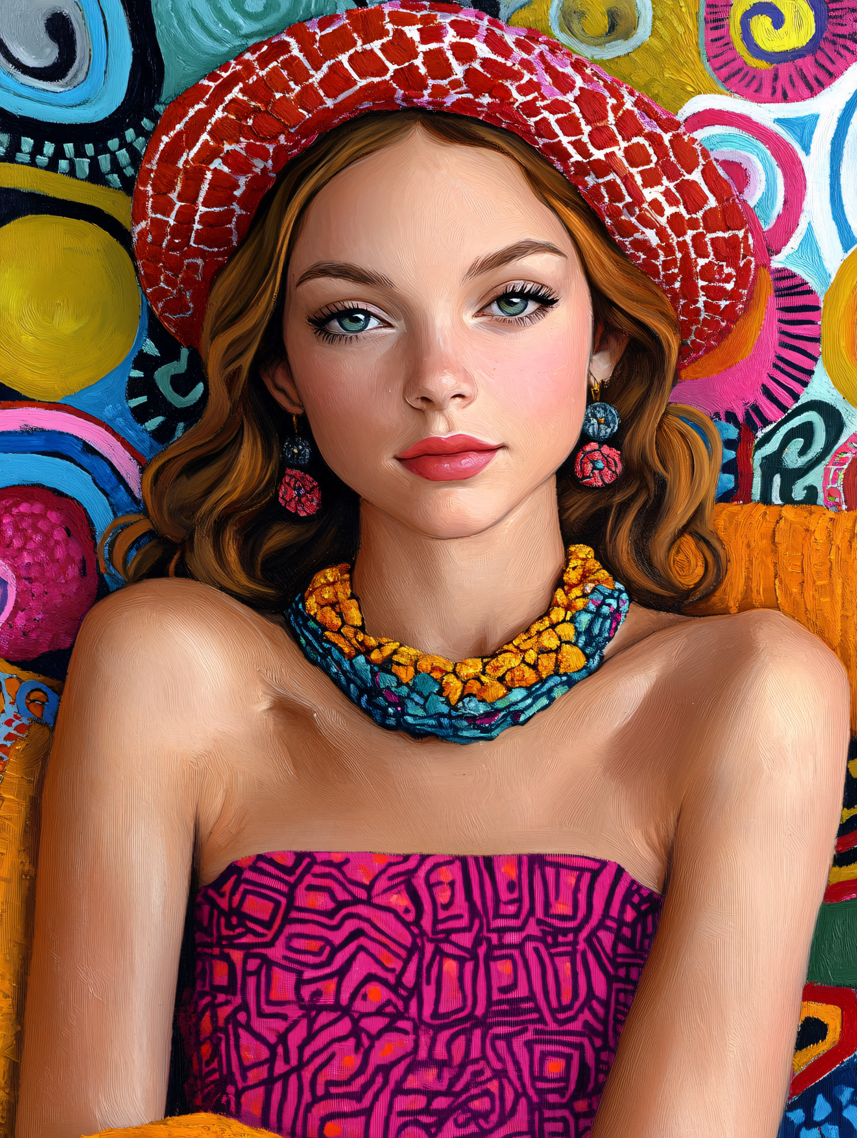 Elegant Woman In Red Hat