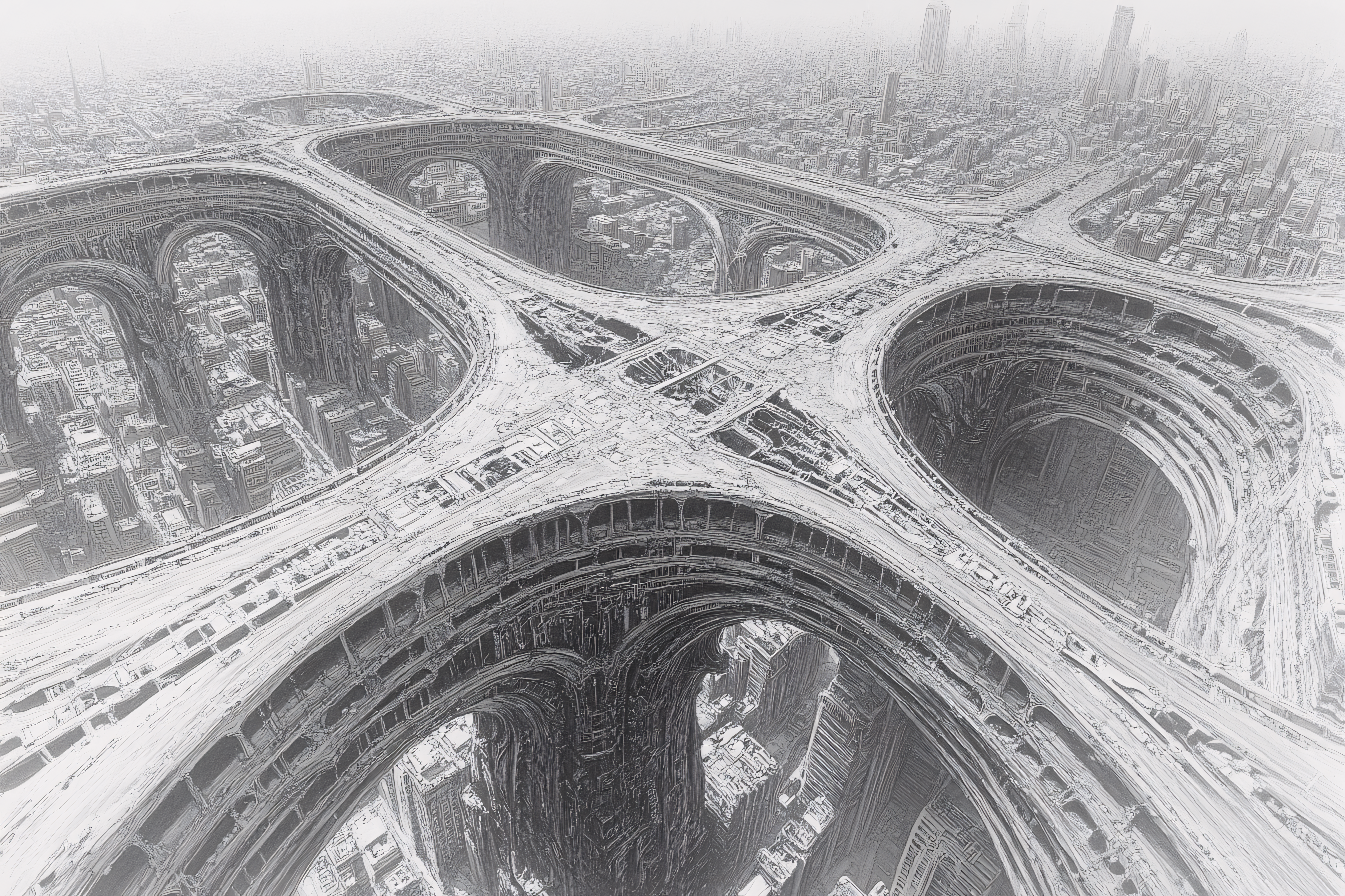 Elevated Cityscape Intersection