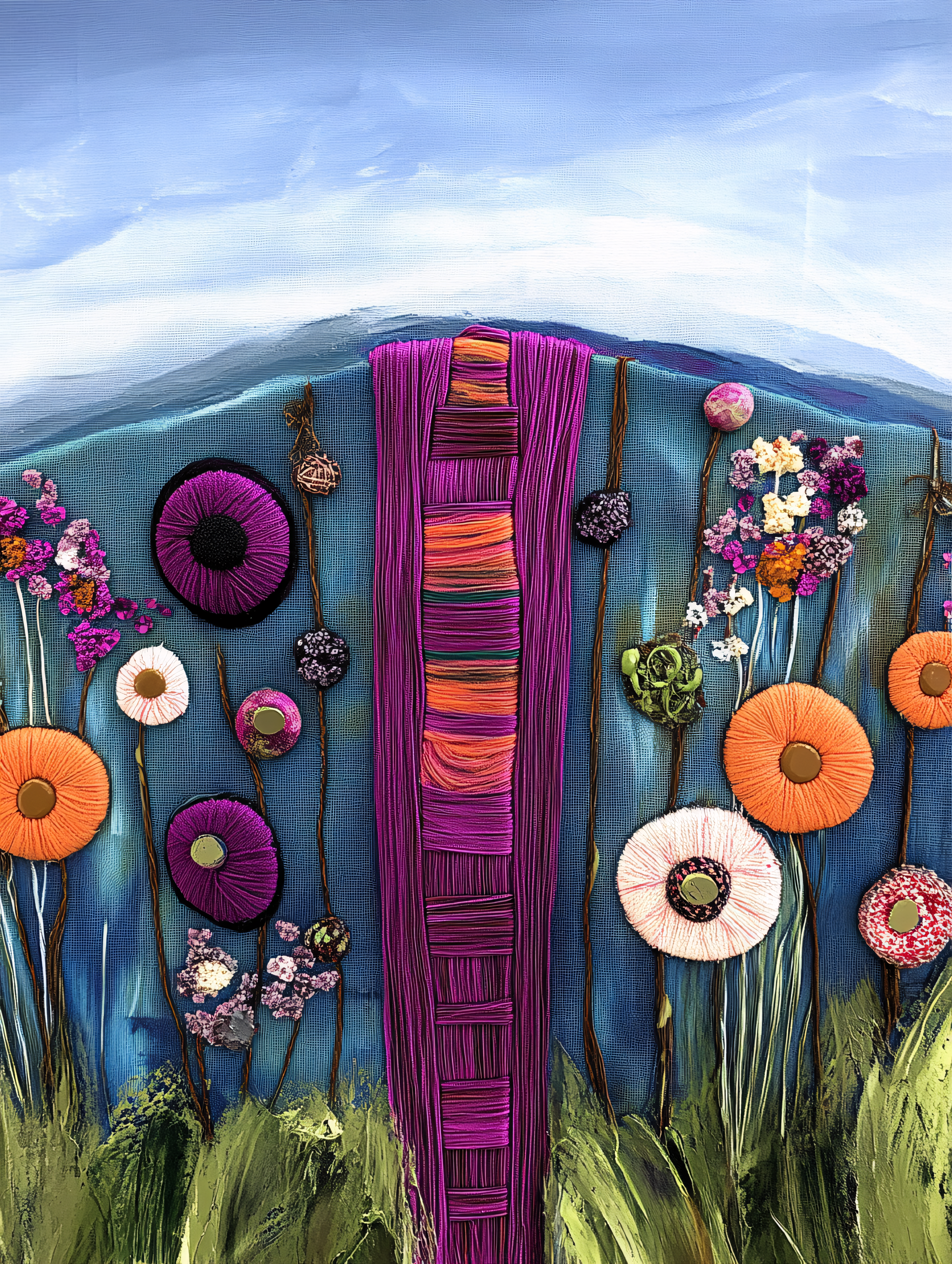 Embroidered Floral Meadow