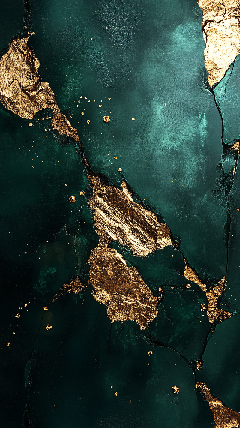 Emerald Gold Splatter