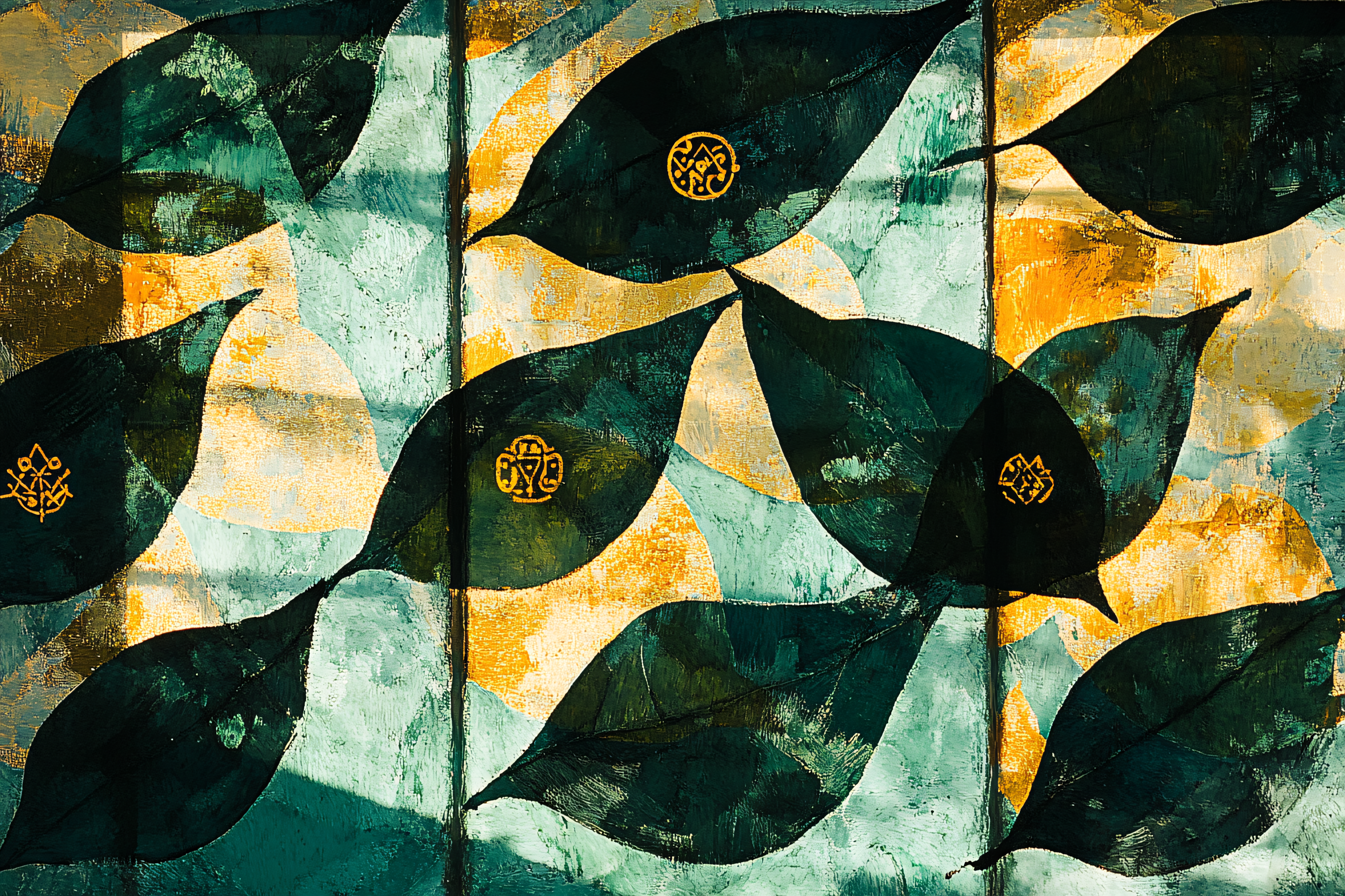 Emerald Leaves Motif