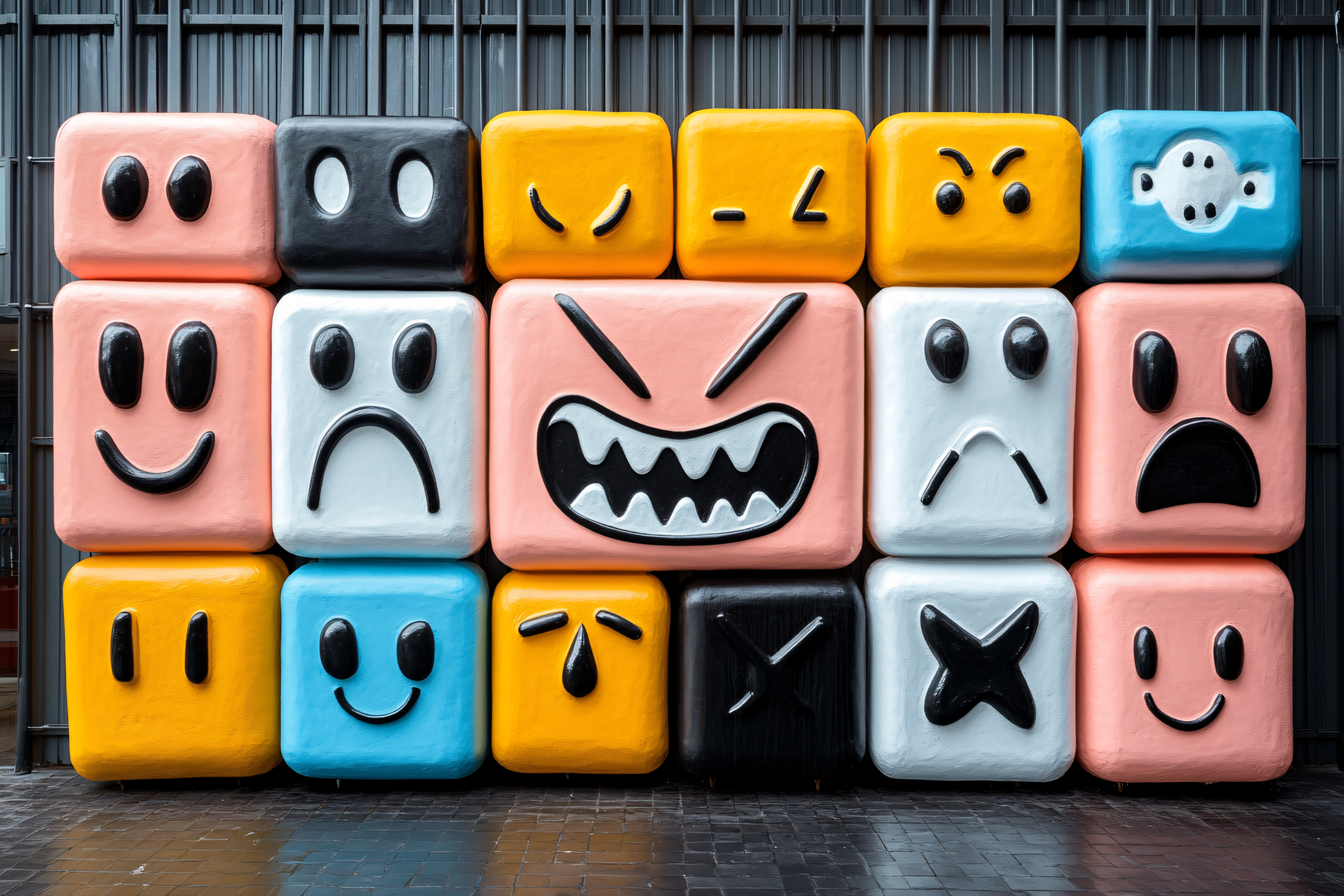 Emoji Block Wall