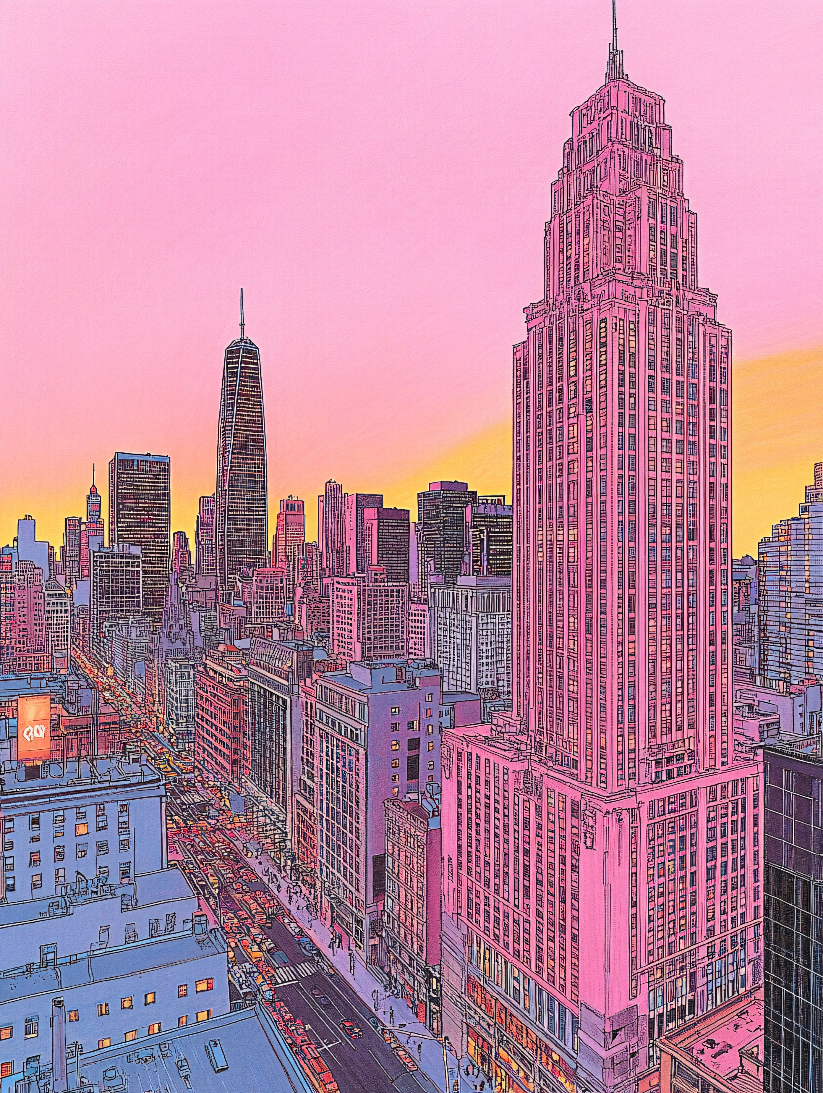 Empire State Building At Sunset