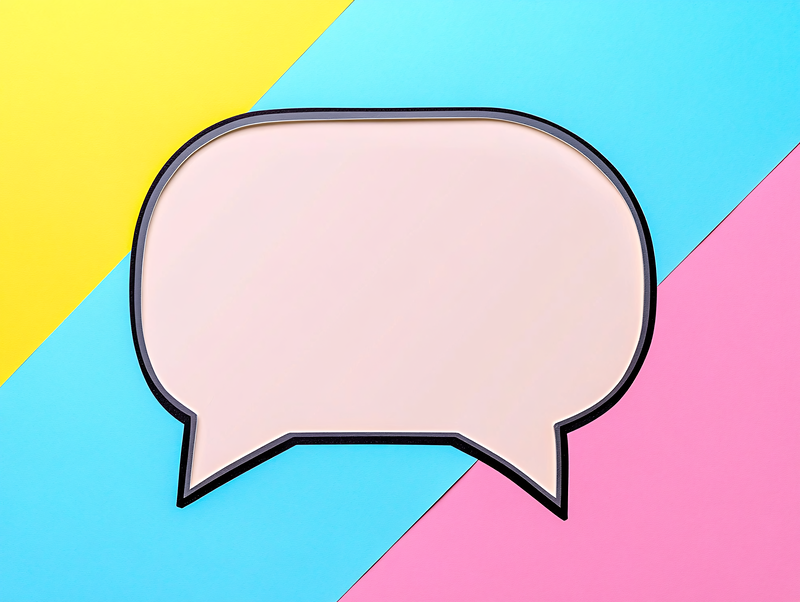 Empty Speech Bubble On Colorful Background