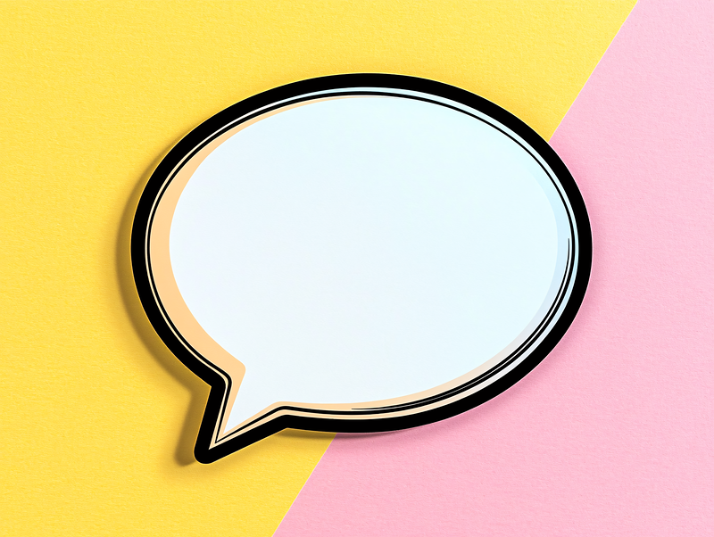 Empty Speech Bubble On Two-Tone Background
