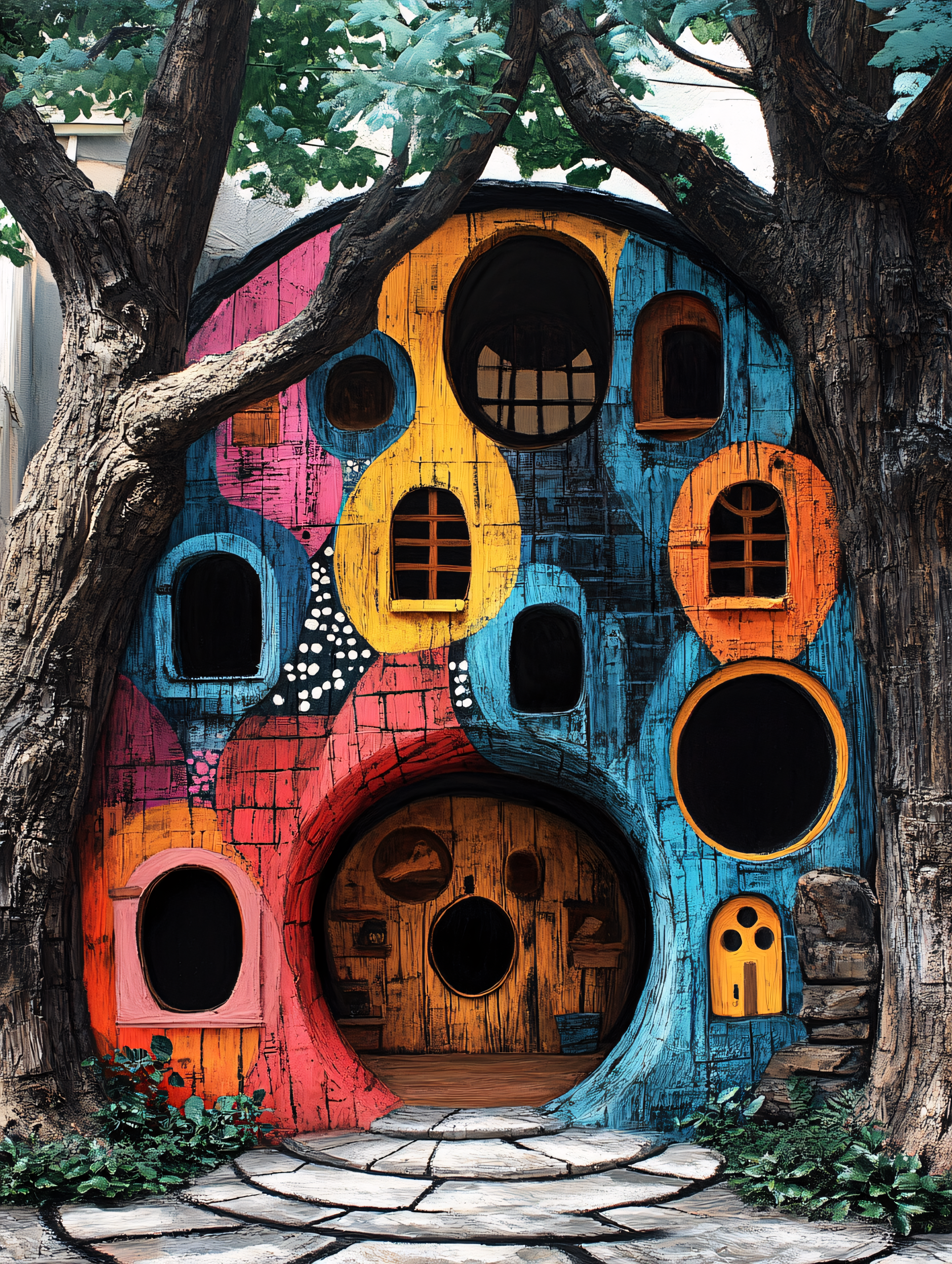 Enchanting Colorful Treehouse Dwelling