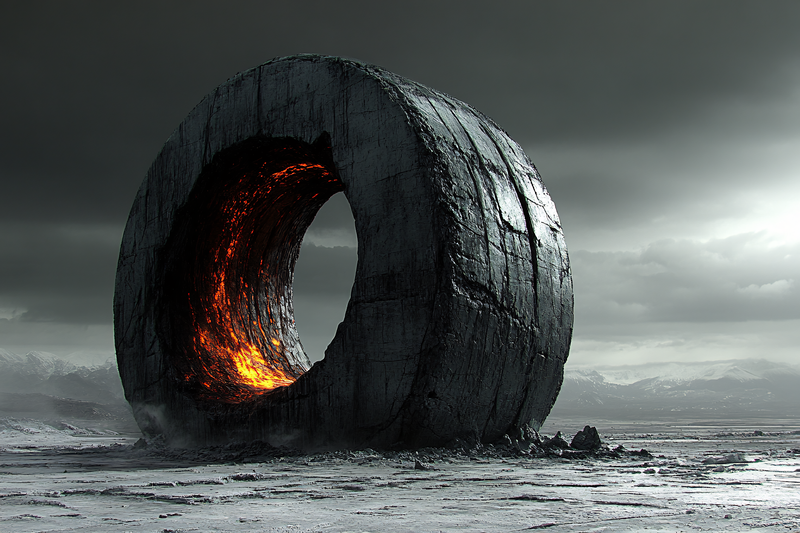 Enigmatic Ring in a Barren Landscape