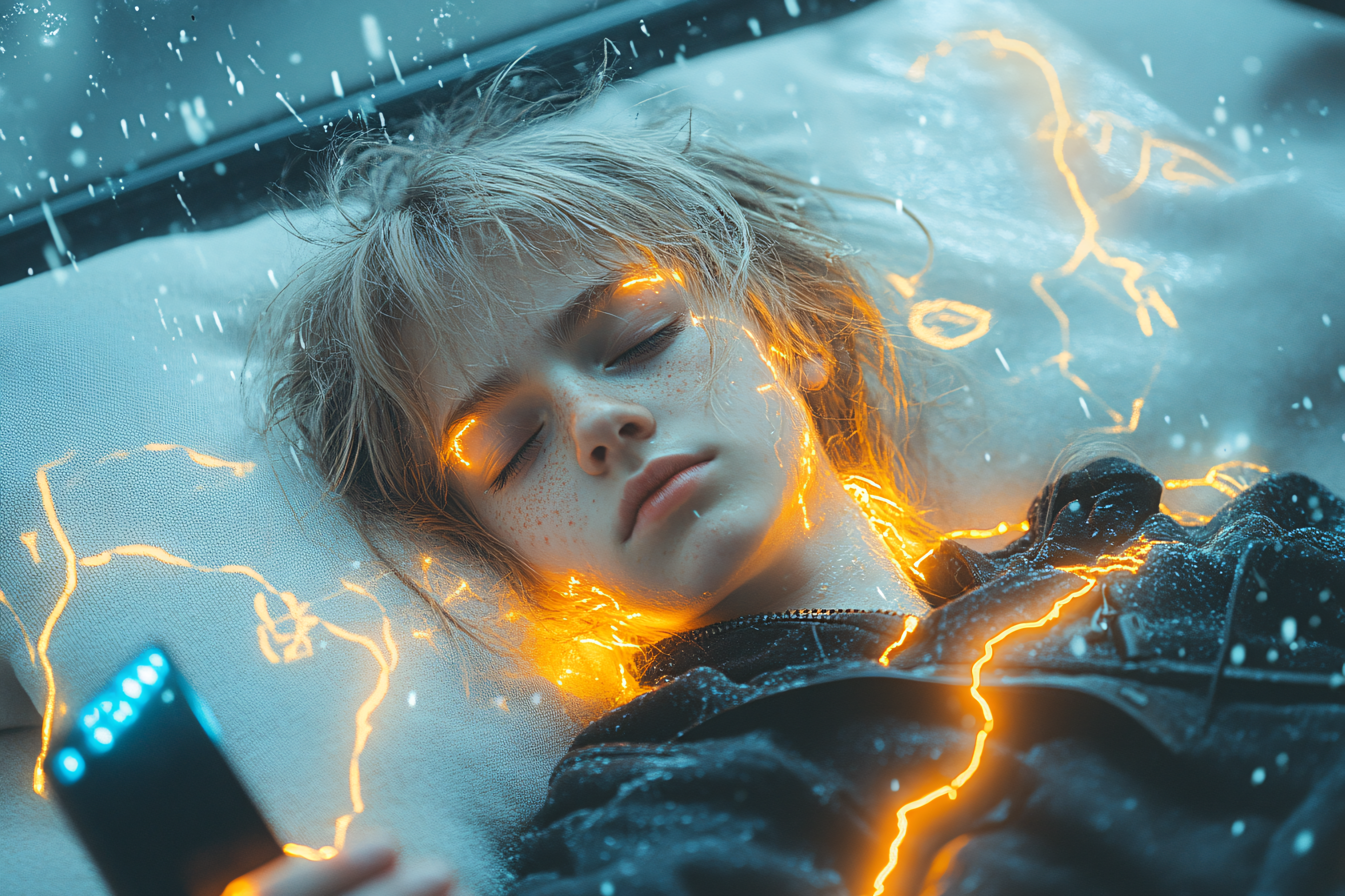 Enigmatic Slumber with Electrified Aura