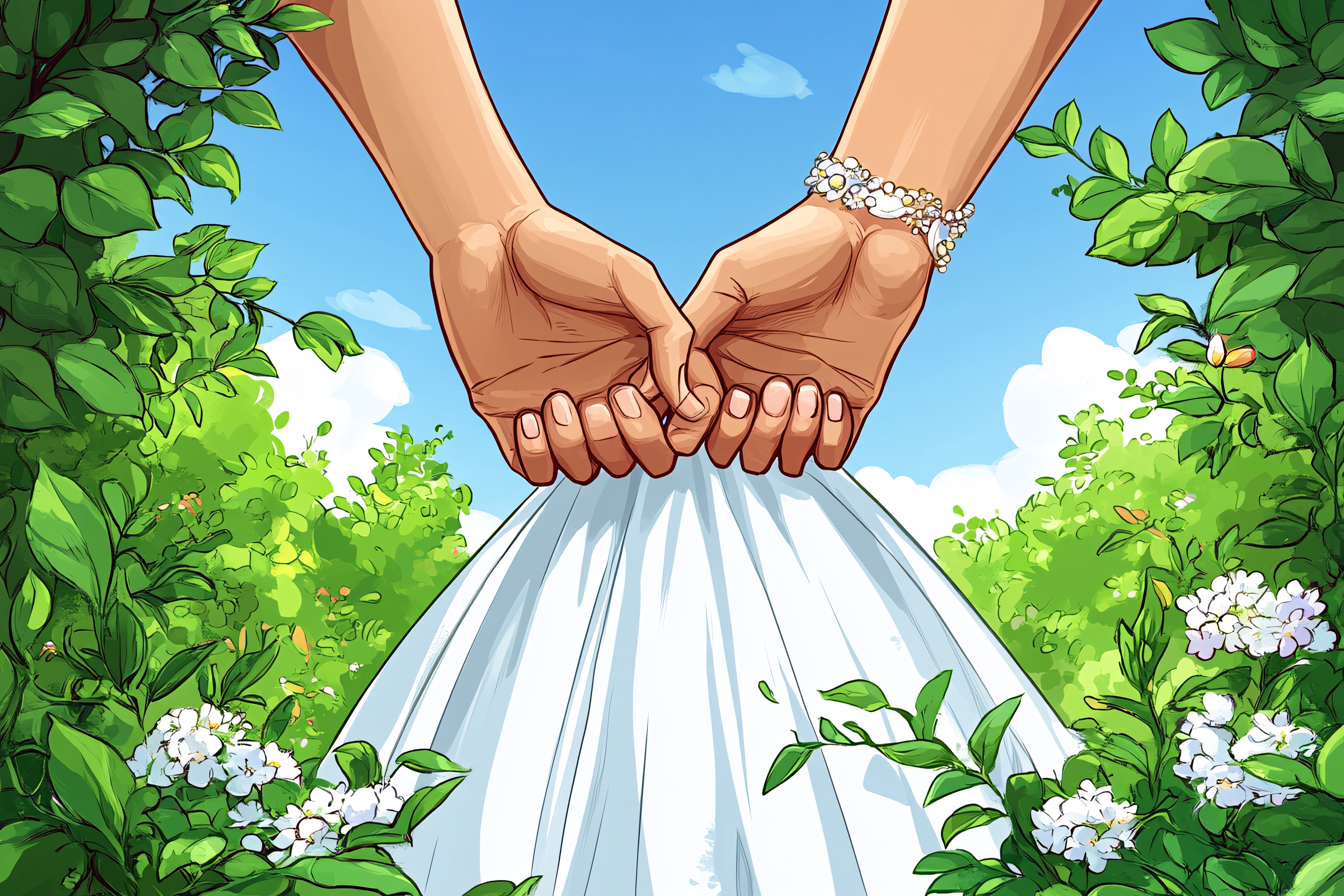 Entwined Hands Wedding Day