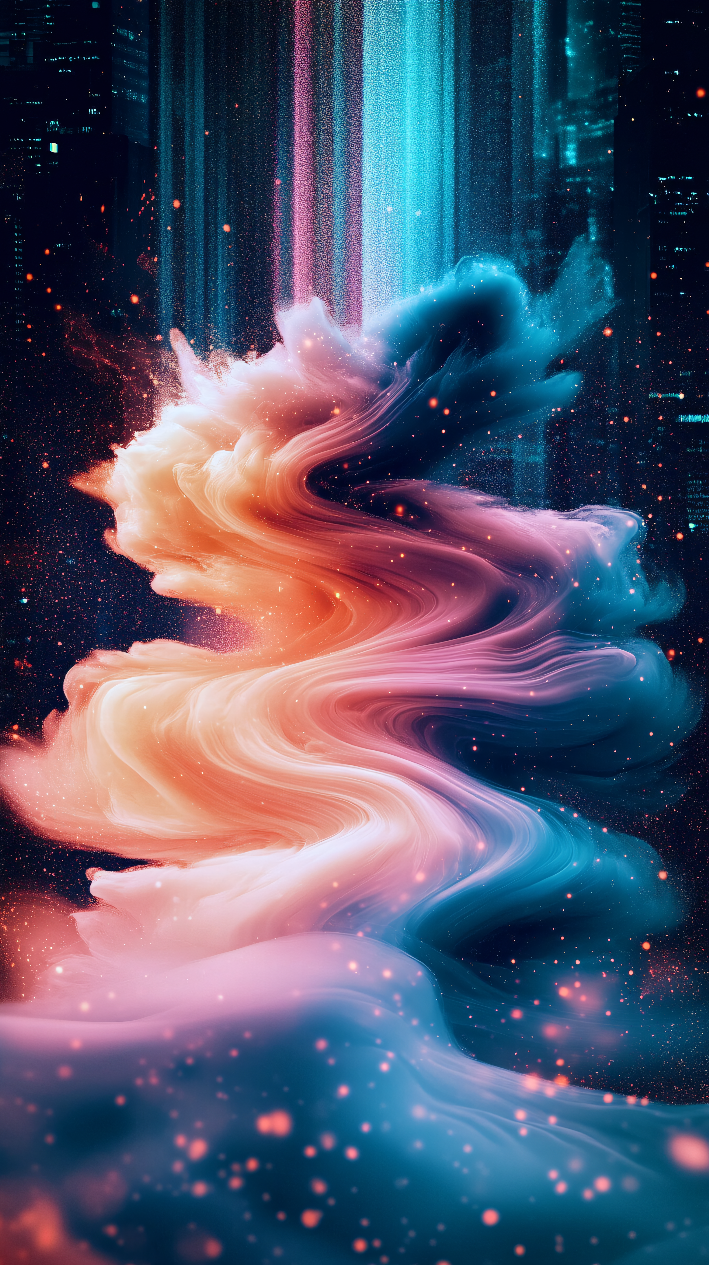 Ethereal Cityscape Swirl