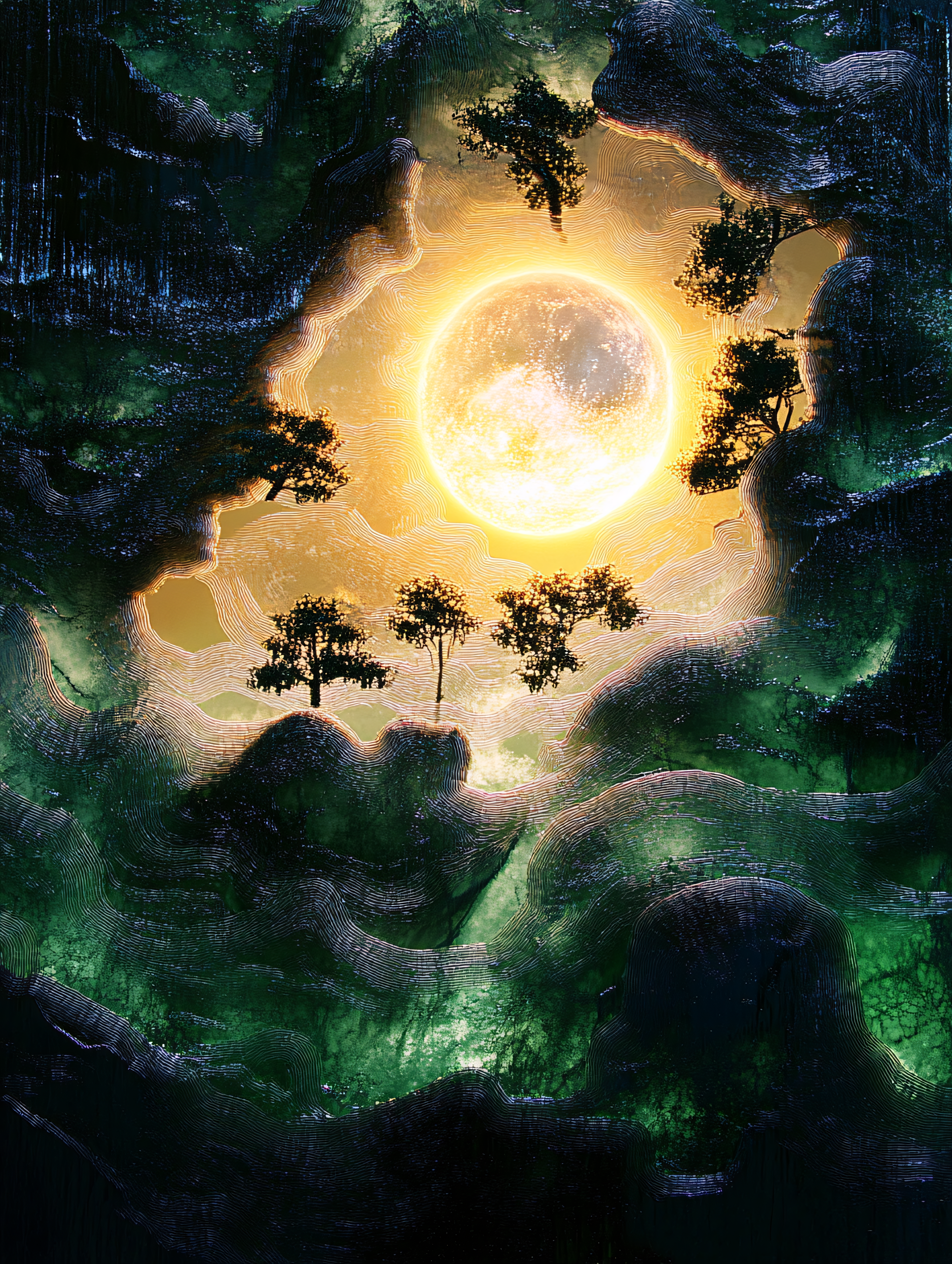 Ethereal Moonlit Landscape