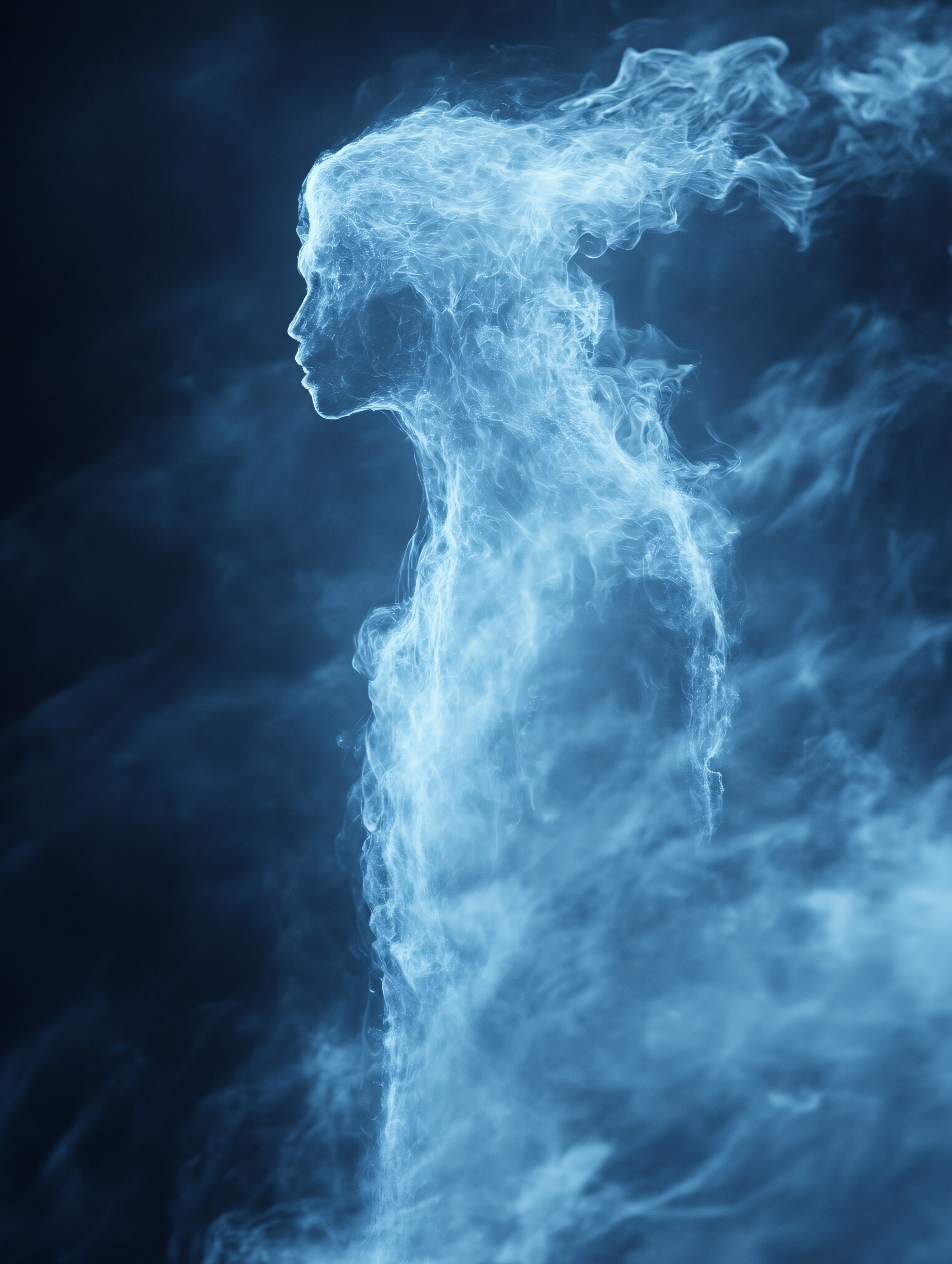 Ethereal Woman Made of Smoke