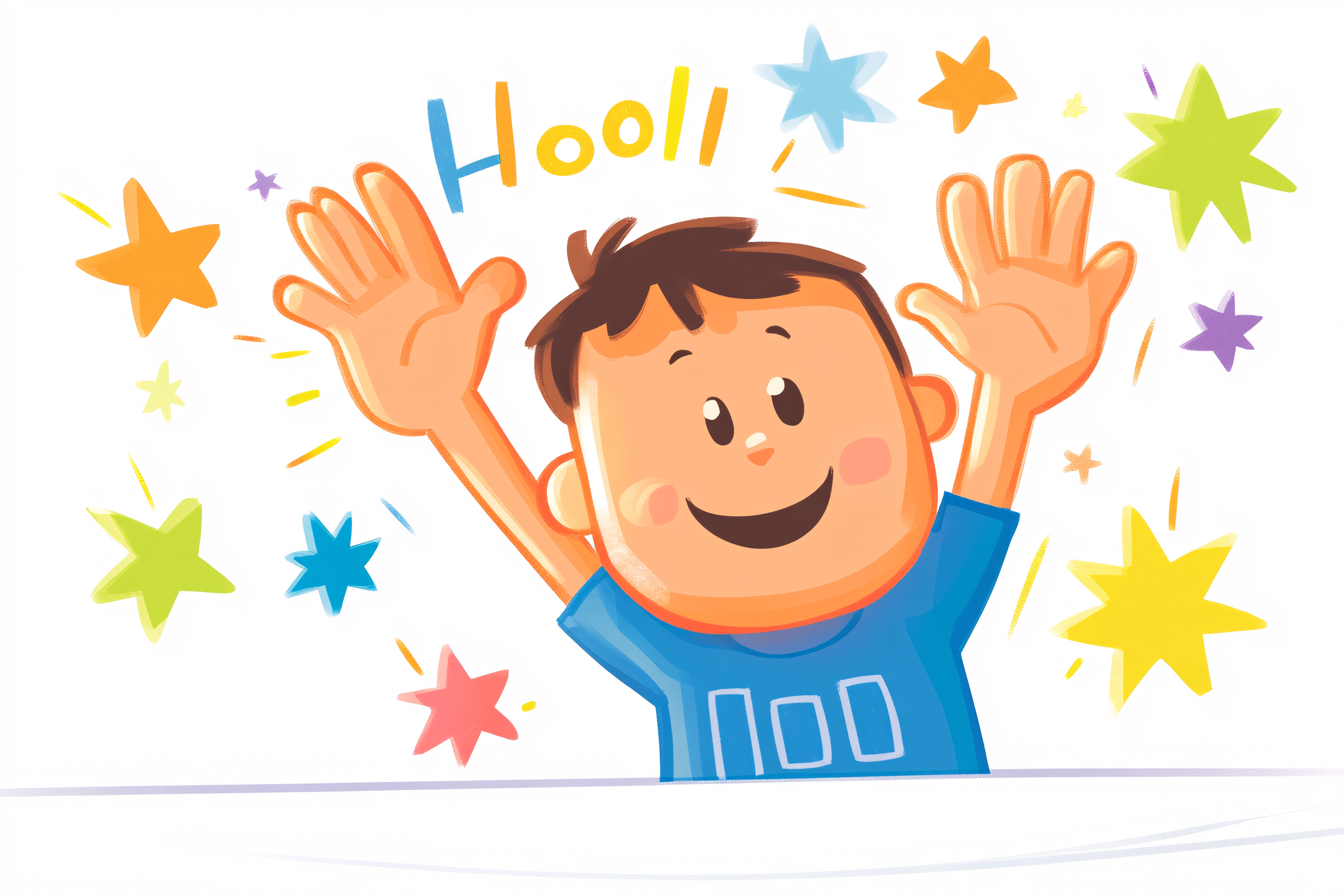 Excited Child with Stars