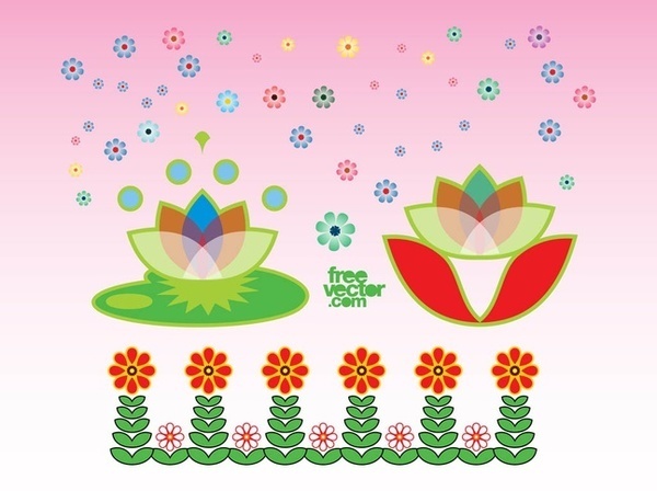 Exotic Flowers Free Vector